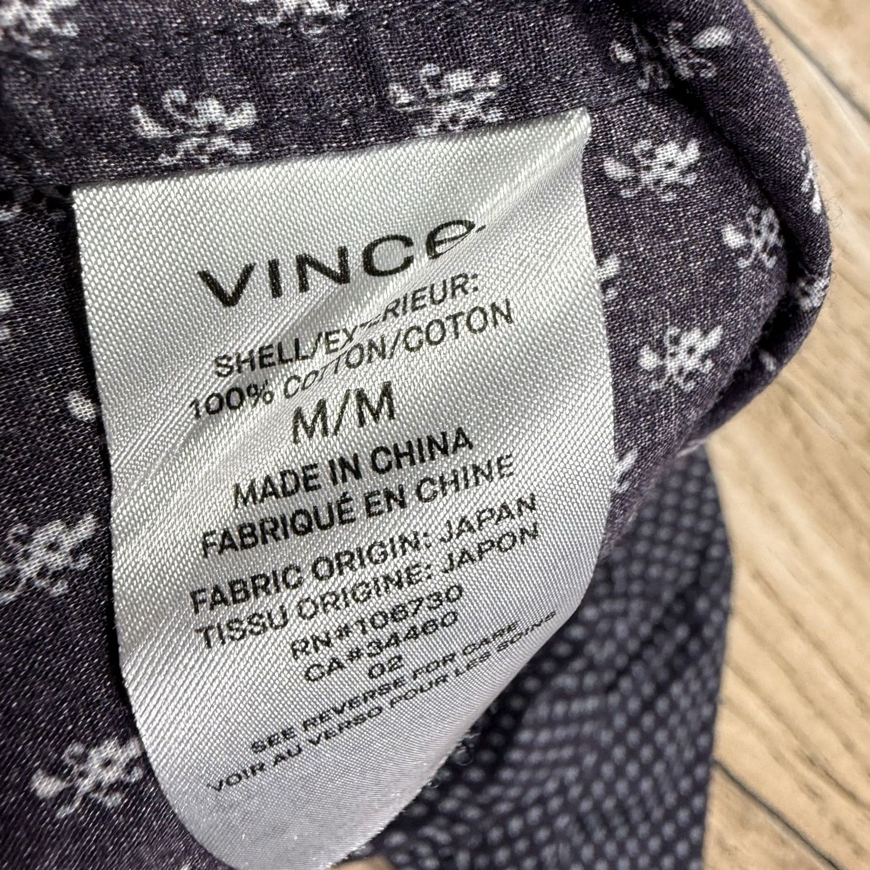Vince Vince Shirt Mens M Blue Camp Casual Geometric AOP Short Sleeve Button-Up Collared Casual Size US M / EU 48-50 / 2 - 6 Thumbnail