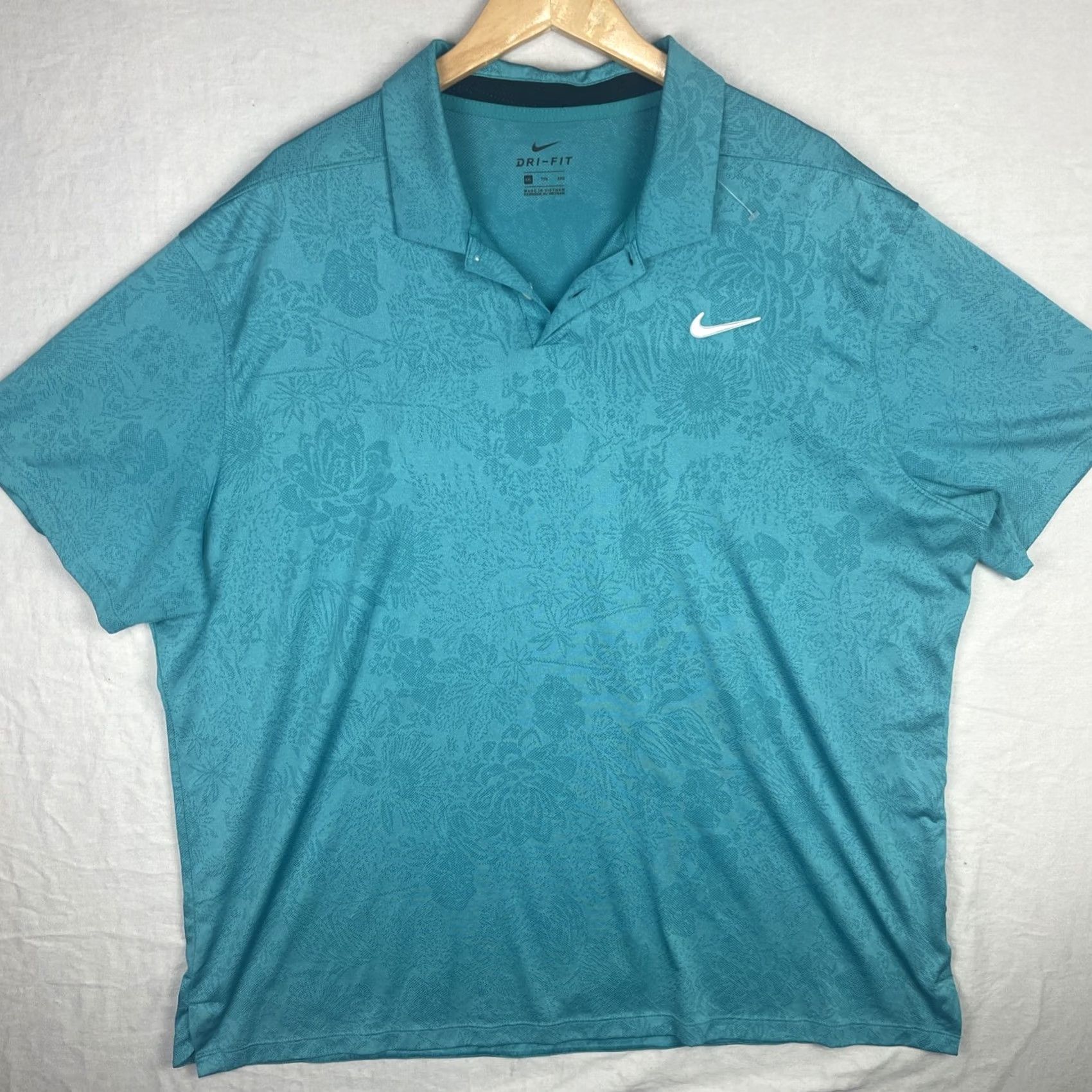 Nike Nike Polo Shirt Mens 2XL Blue Floral Print Jacquard Vapor Dri-Fit AV4176-309 Size US XXL / EU 58 / 5 - 2 Thumbnail