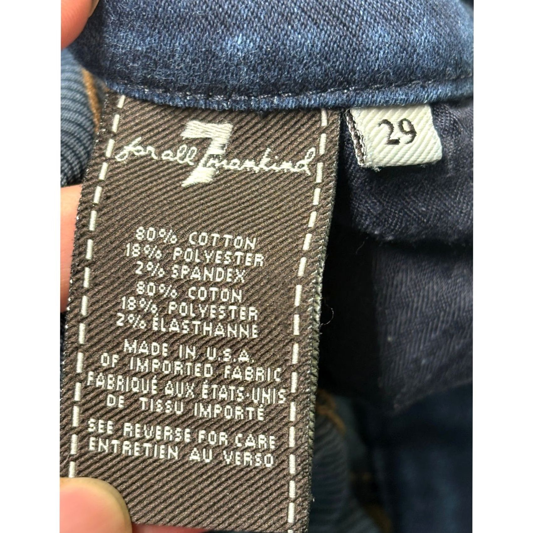7 For All Mankind 7 For All Mankind Jeans Skinny Denim Womens 29 X 28 Dark Wash Stretch 5-Pocket Mid Rise Size 29" - 6 Thumbnail
