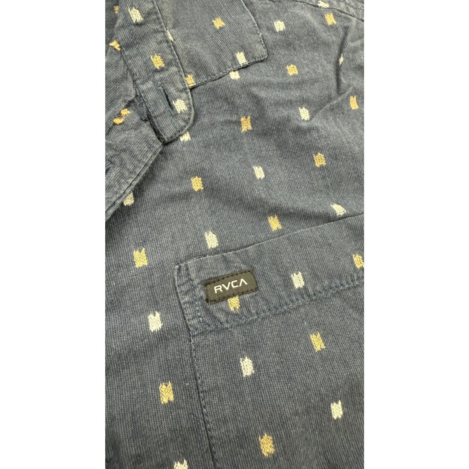 RVCA RVCA Shirt Men Short Sleeve Button-Up Blue Geometric Pattern Regular Fit Size US M / EU 48-50 / 2 - 5 Thumbnail