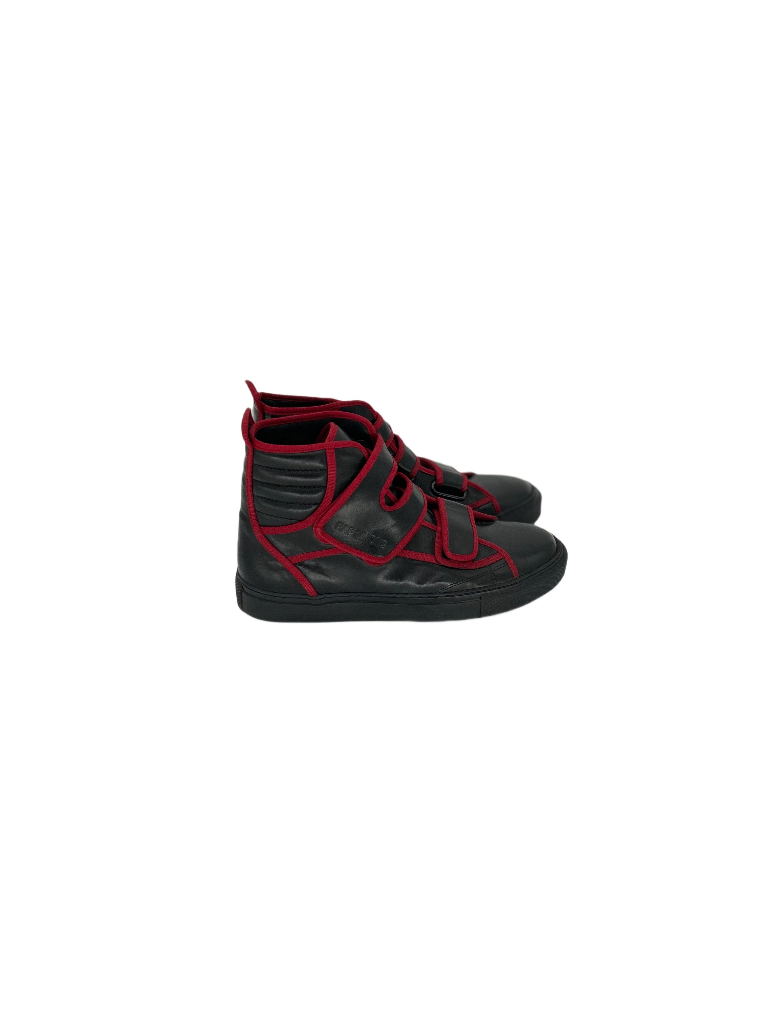 Raf Simons Raf Simons Black High Top Trainers with Red Trim Size US 7 / EU 40 - 2 Thumbnail