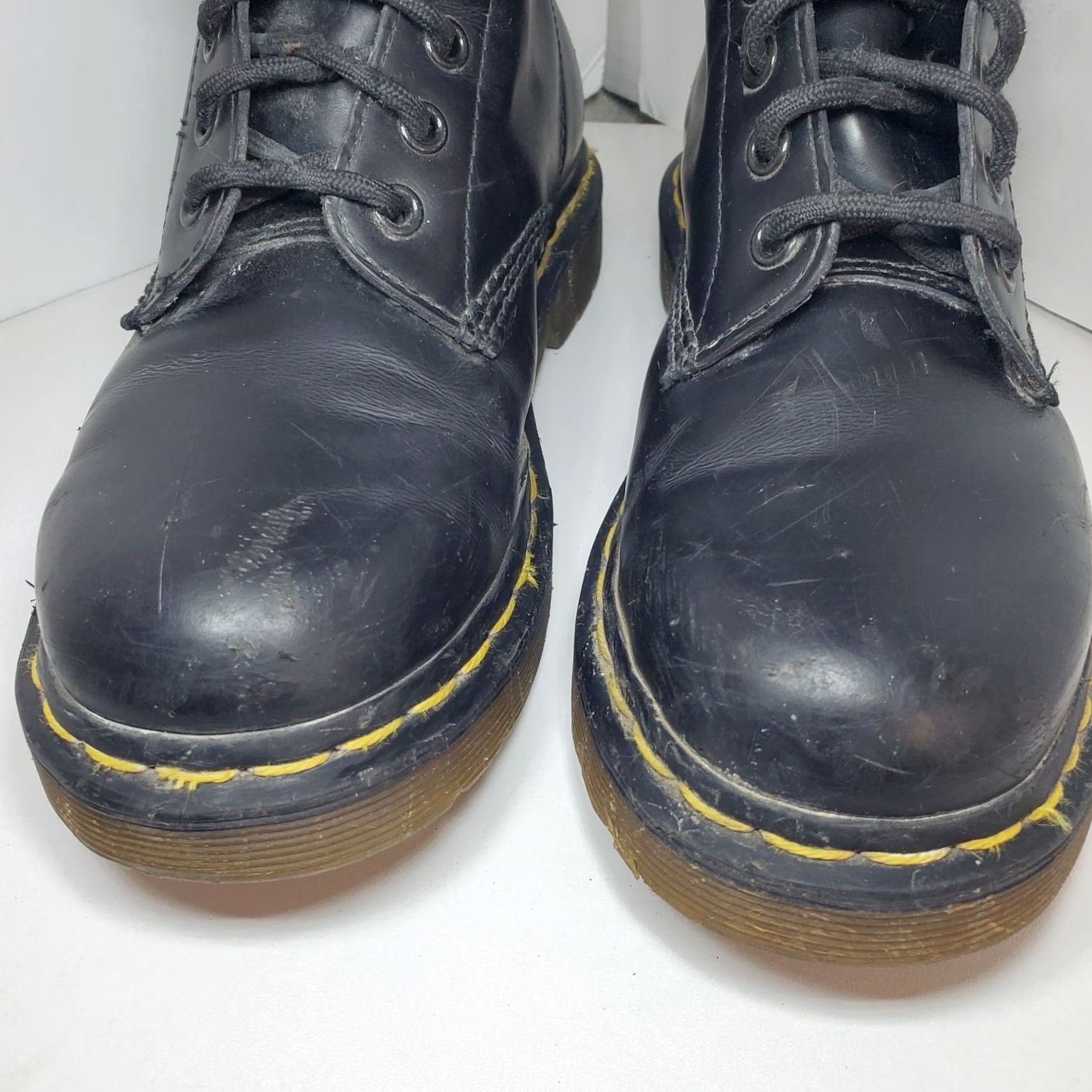Dr. Martens Dr. Martens 1490 Smooth Leather 10 Eye Combat Boots Black Sz M6/W7 Womens Casual Leather 10 Eye Hole Grunge Punk 90s Band Army Moto Shoes Size US 7 / IT 37 - 6 Thumbnail