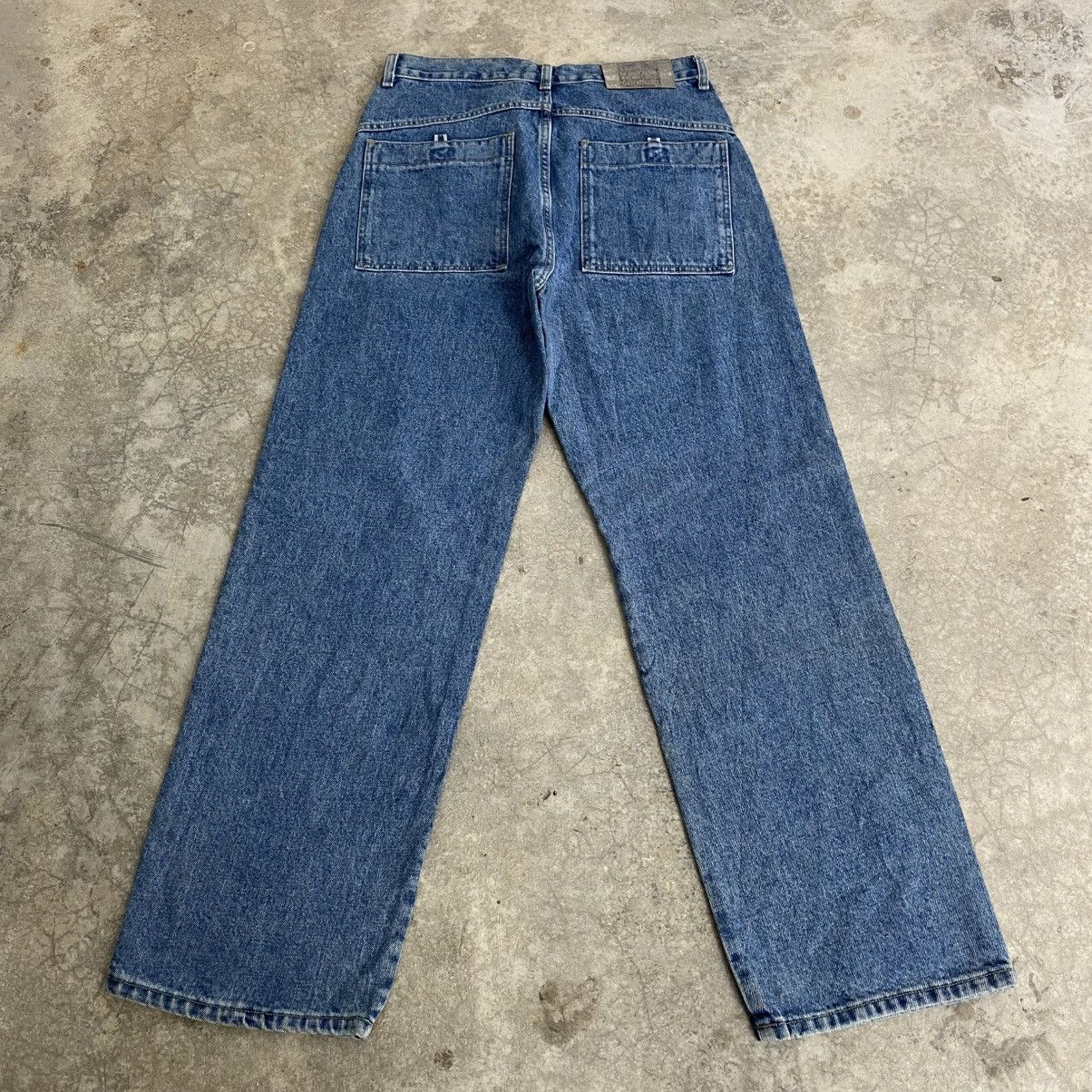Marithe + Francois Girbaud 2000’s MFG Stonewashed Blue Baggy Denim Wide Vintage Jeans Size US 32 / EU 48 - 9 Thumbnail