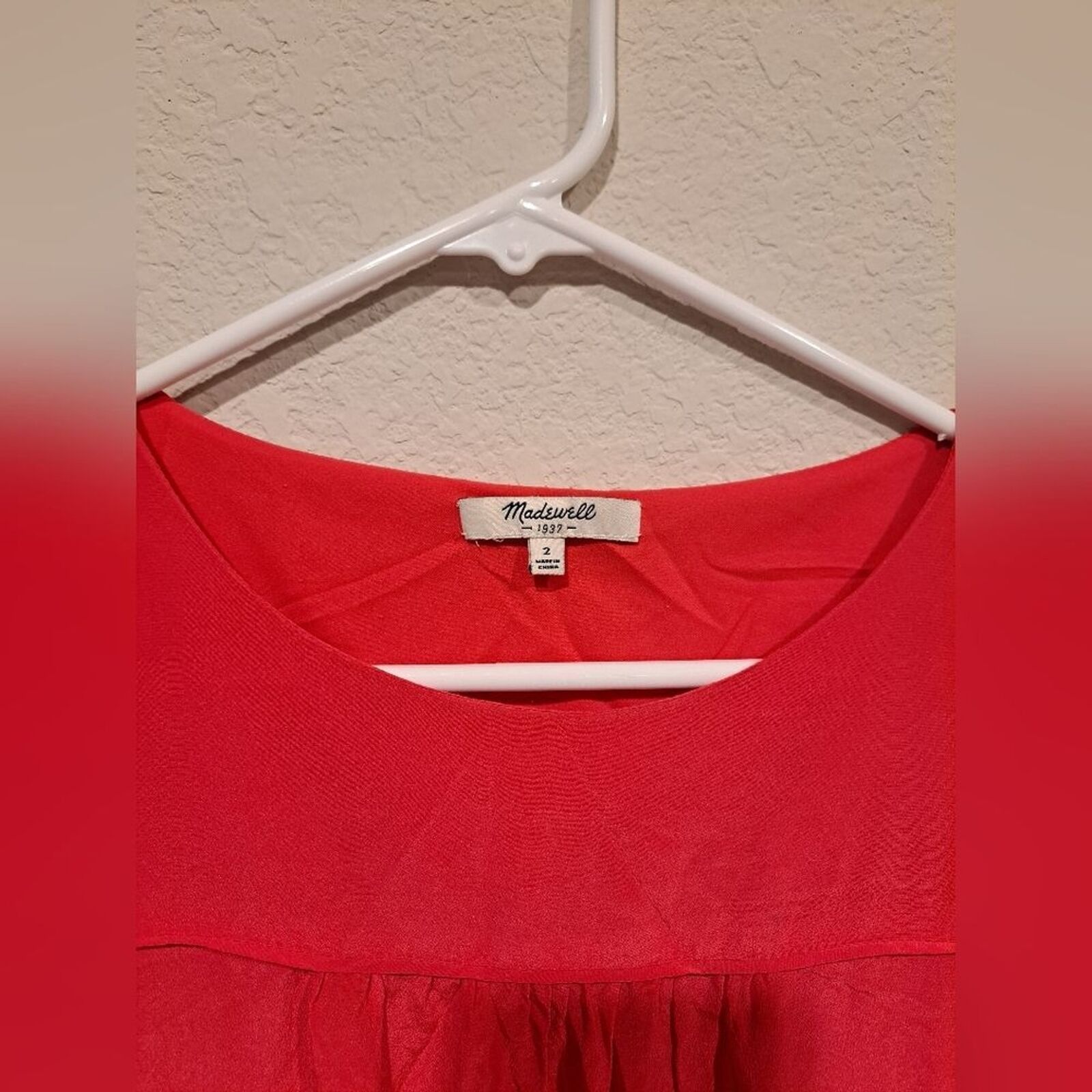 Madewell Madewell 100% Silk Long Sleeve Mini Dress Brite Coral Pink 2 Size XS / US 0-2 / IT 36-38 - 7 Thumbnail
