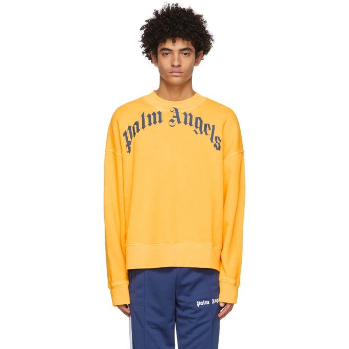 Palm Angels o1y0325 Logo Crewneck Sweatshirt in Yellow Size US XS / EU 42 / 0 - 1 Thumbnail