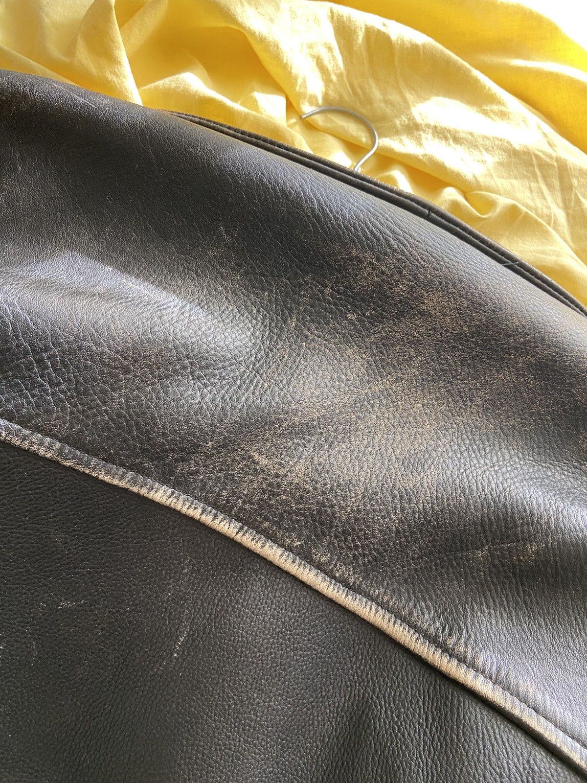 Genuine Leather Vintage real heavy leather bomber jacket Size US XXL / EU 58 / 5 - 12 Thumbnail