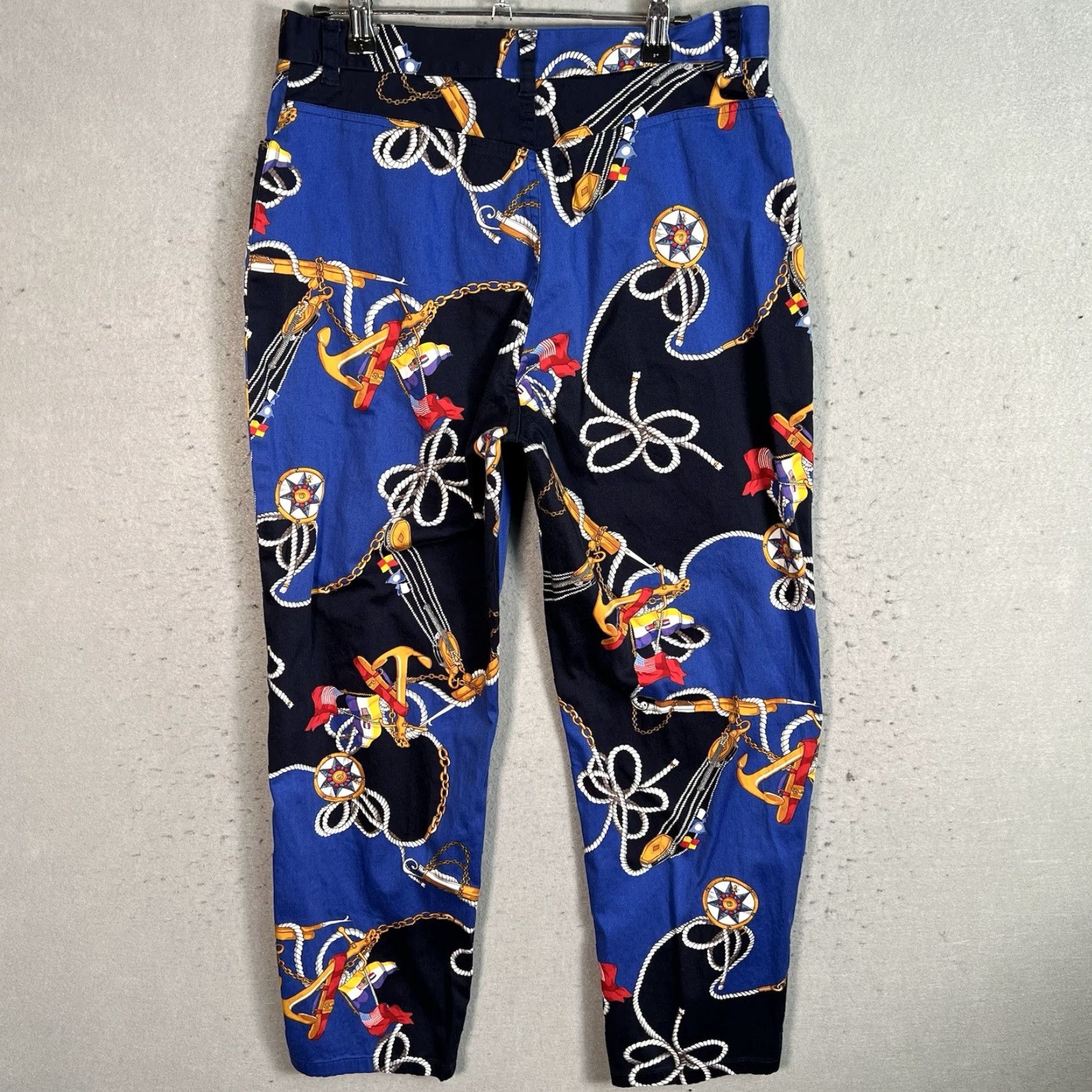 Ralph Lauren VINTAGE Lauren Ralph Lauren Pants Womens Size 10 Blue Black Straight Leg Chino Flat Front Cotton Blend Inseam 26 in Size 32" / US 10 / IT 46 - 7 Thumbnail