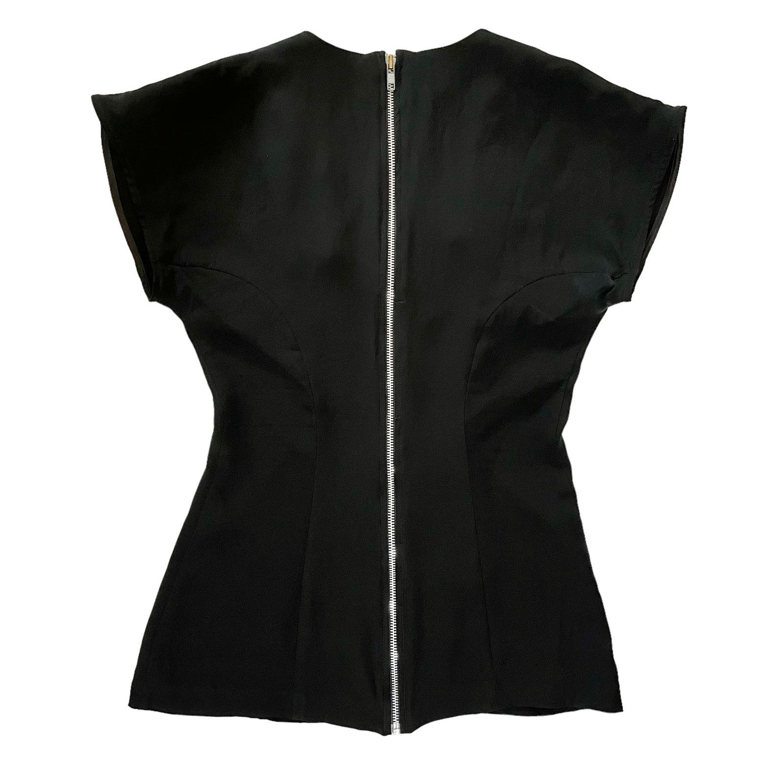 Other Vena Cava Black Scoop Neck Zip Back High-Low Fitted Top Size S / US 4 / IT 40 - 3 Thumbnail