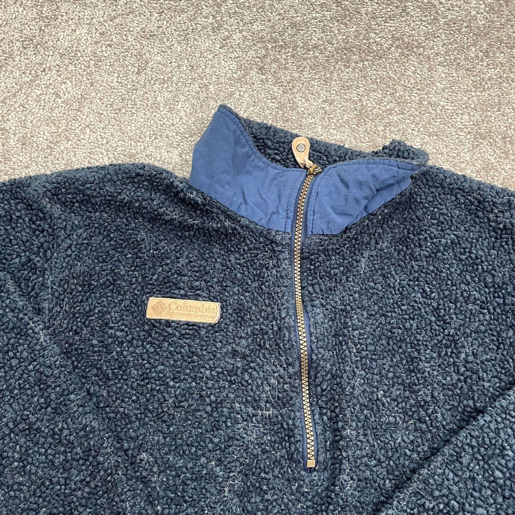 Vintage Columbia Fleece Jacket Unisex Medium Blue 1/4 Zip Raglan Pocket Pullover Outdoor Casual Travel Size US M / EU 48-50 / 2 - 5 Thumbnail