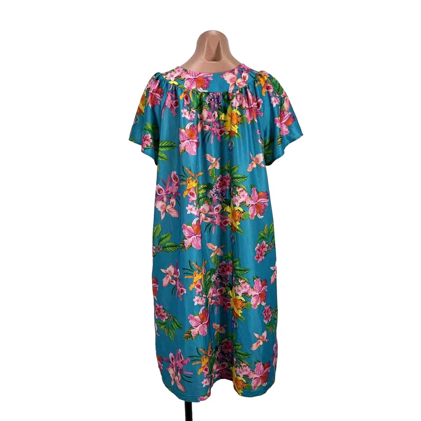 Vintage VINTAGE Anthony Richards Kaftan House Dresss M Floral Orchids Tropical Dress Size M / US 6-8 / IT 42-44 - 2 Thumbnail