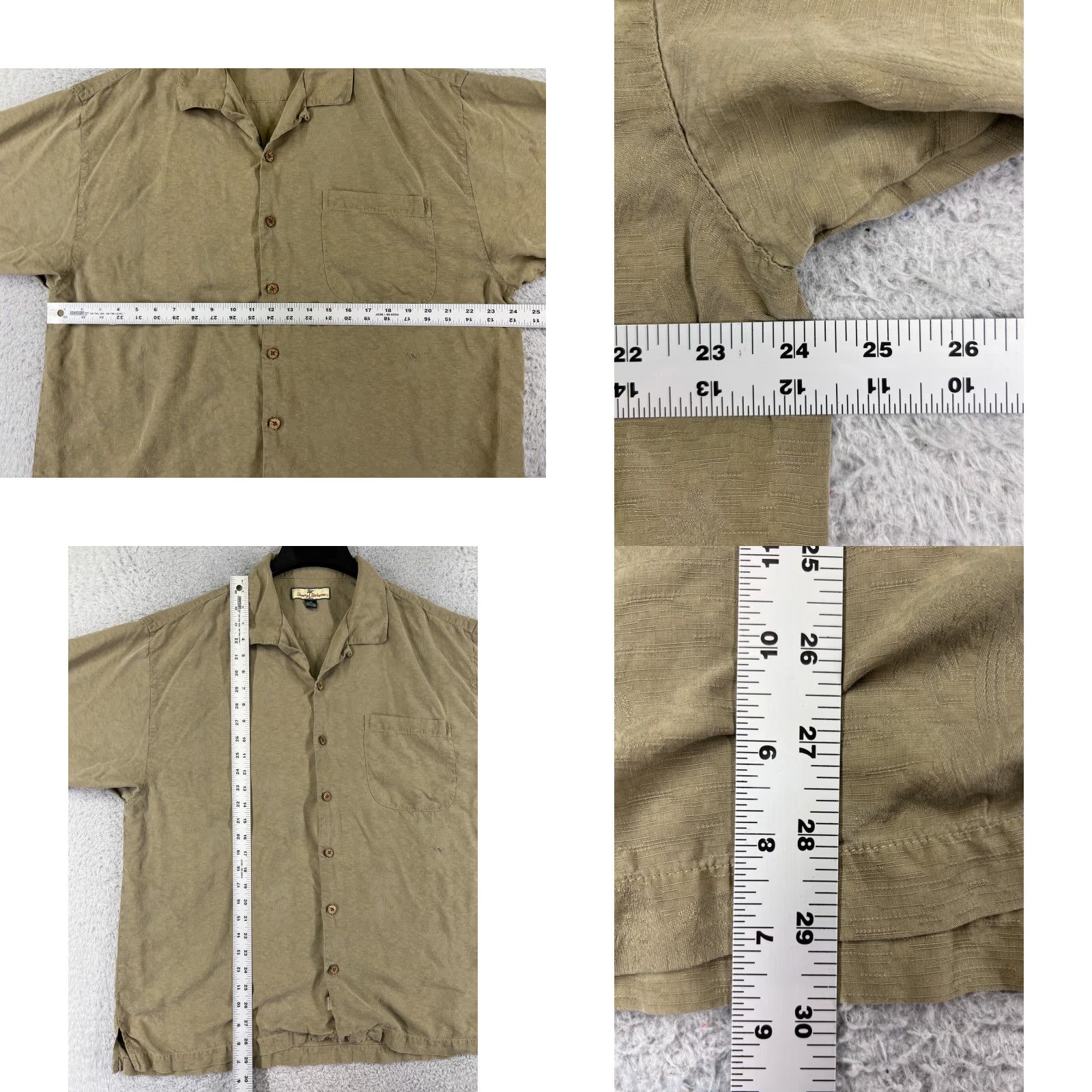 Tommy Bahama Tommy Bahama Shirt Men Extra Large Beige Palm Print 100% Silk Button Up Hawaiian Size US XL / EU 56 / 4 - 8 Thumbnail