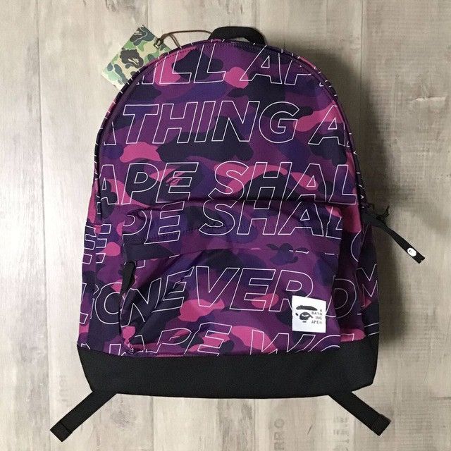Bape BAPE Backpack TEXT COLOR CAMO Purple a bathing ape Size ONE SIZE - 1 Thumbnail