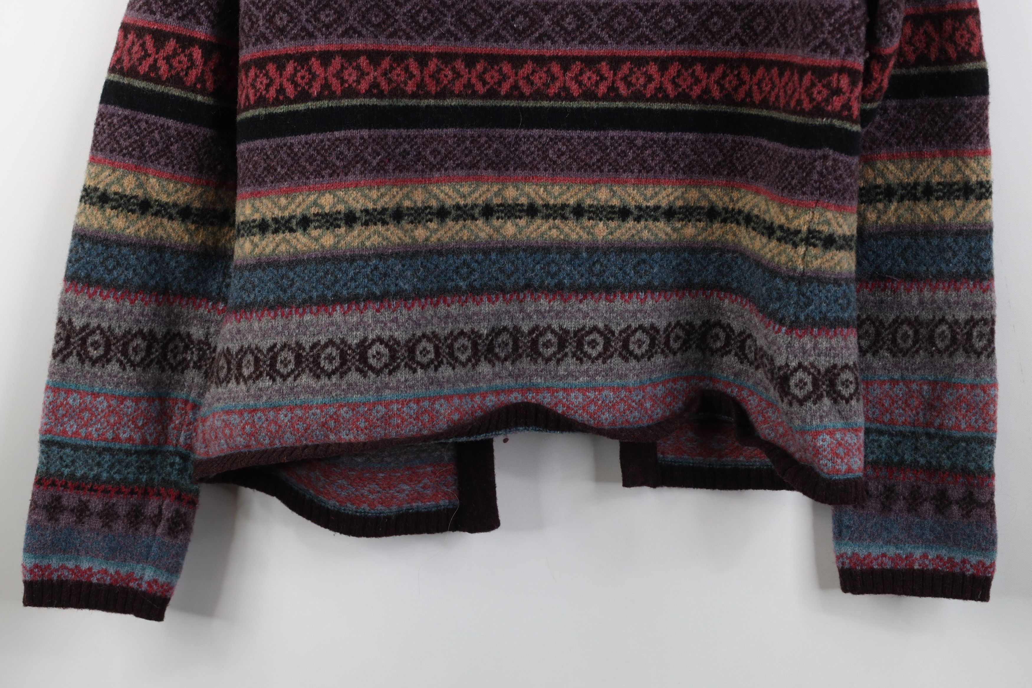 Vintage Vintage 90s Y2K Babydoll Rainbow Fair Isle Tie Sweater Size L / US 10 / IT 46 - 9 Thumbnail