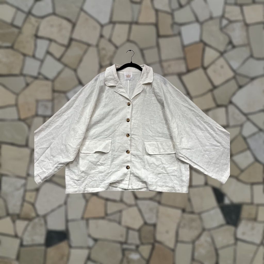 Vintage The Lullaby Club White Textured Button-Up Jacket XL Women Size L / US 10 / IT 46 - 1 Thumbnail