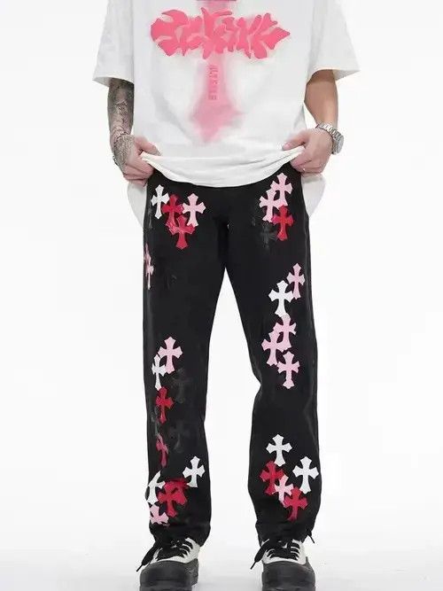 VIBE High street cross patch embroidered jeans Size US 32 / EU 48 - 1 Thumbnail