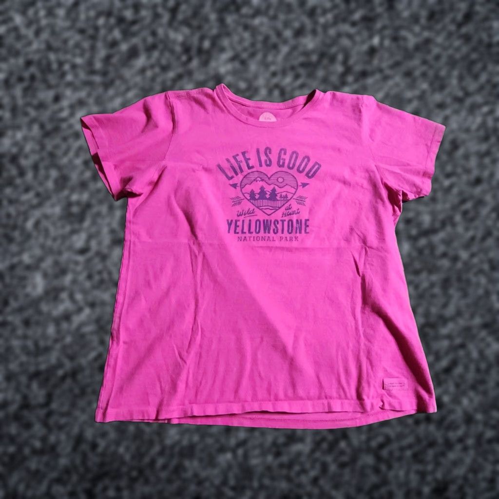Life is Good Life is Good Womens T Shirt XL Yellowstone National Park Travel Wild At Heart Size XL / US 12-14 / IT 48-50 - 1 Thumbnail