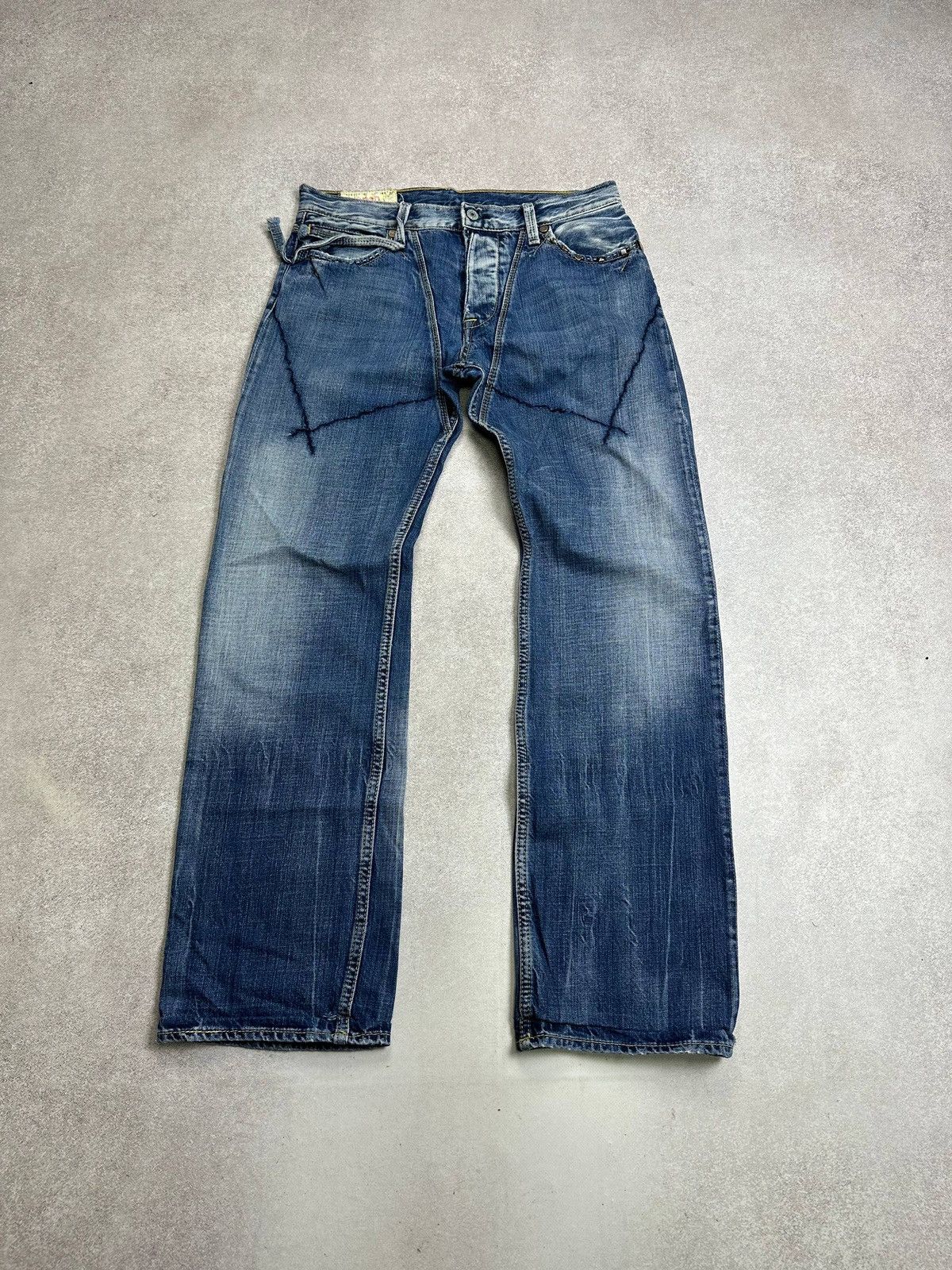 Japanese Brand Vintage Japrag Japanese Grunge Avantgarde Baggy Jeans Rare Size US 30 / EU 46 - 2 Thumbnail