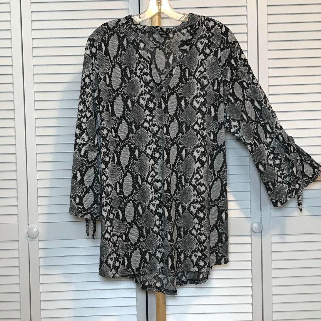 Other Lildy Snakeskin Print V-Neck Long Split Sleeve Blouse L-XL Size L / US 10 / IT 46 - 2 Thumbnail