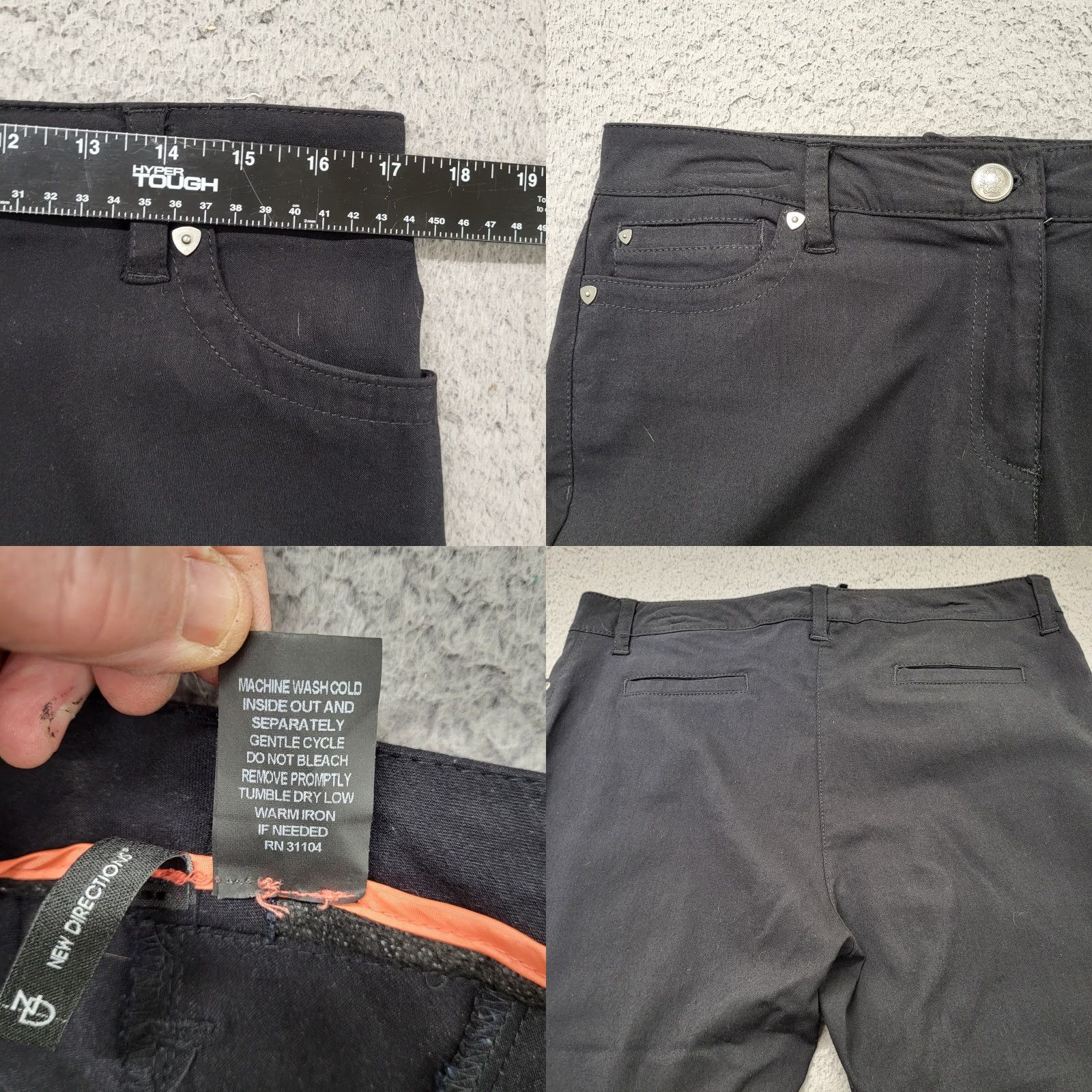 Vintage New Directions Capris Women's Size 12 Black Cropped Cotton Stretch 33X22 Preppy Capris 90s ND Capri Womens Mens? Size ONE SIZE - 8 Thumbnail