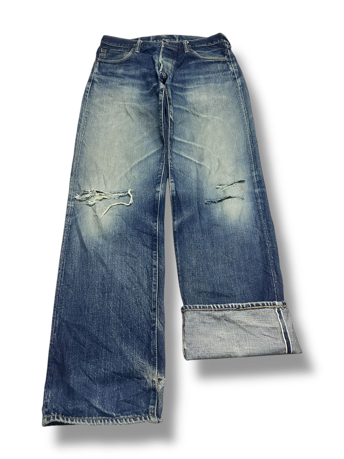 Evisu Vintage Evisu No2 Lot 2000 Selvedged Distressed Faded Wash Size US 32 / EU 48 - 1 Thumbnail
