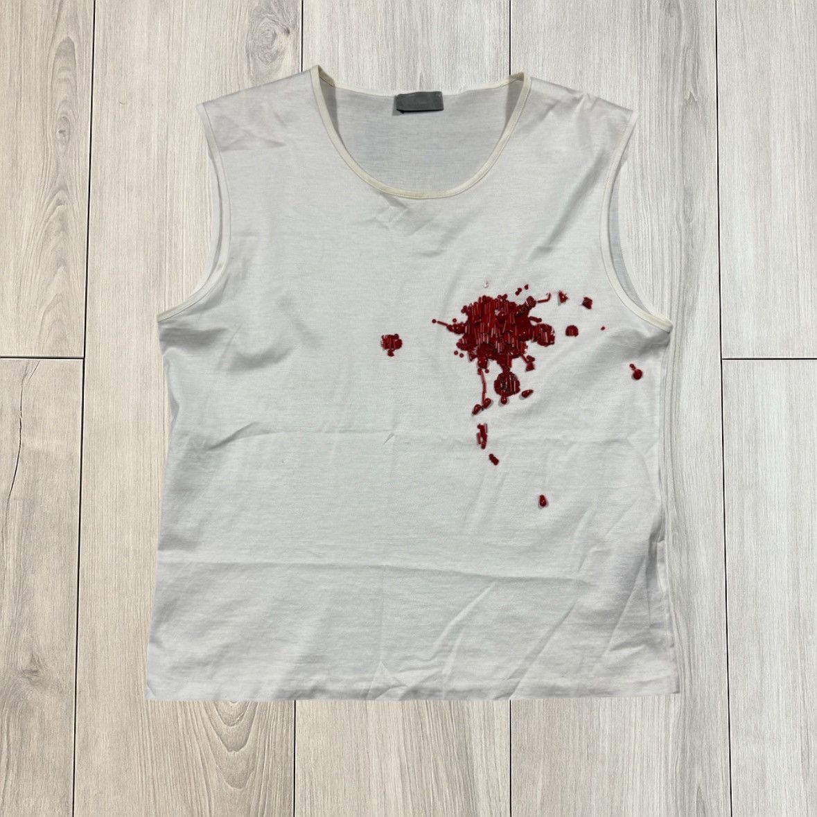 Dior Homme SS02 タンクトップ Dior × Hedi Slimane Dior Homme SS02 Blood Wound Tank Top | Grailed
