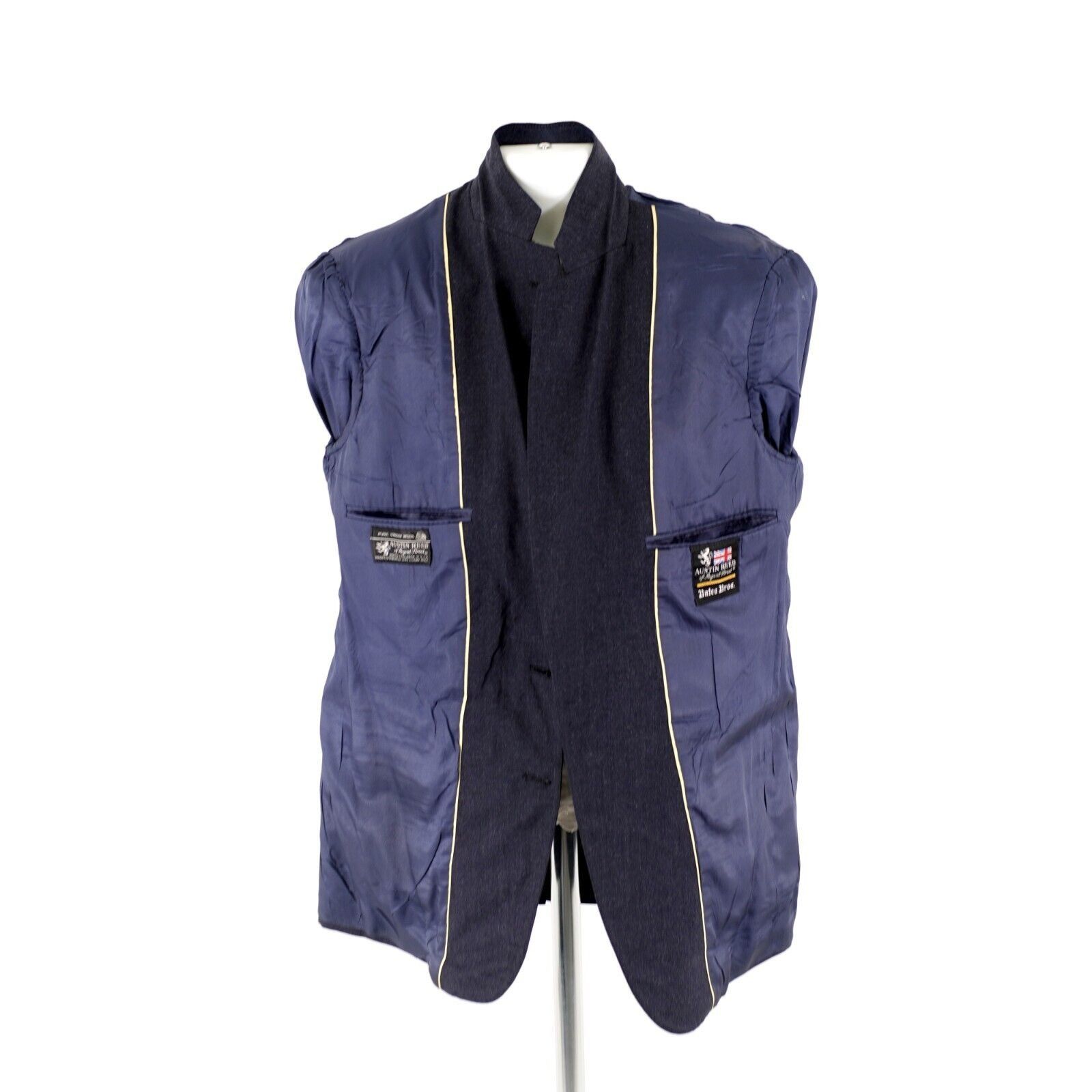 Austin Reed DAMAGED Austin Reed Blue Flannel Wool 2 Button Blazer 40R Ti Size 40R - 11 Thumbnail