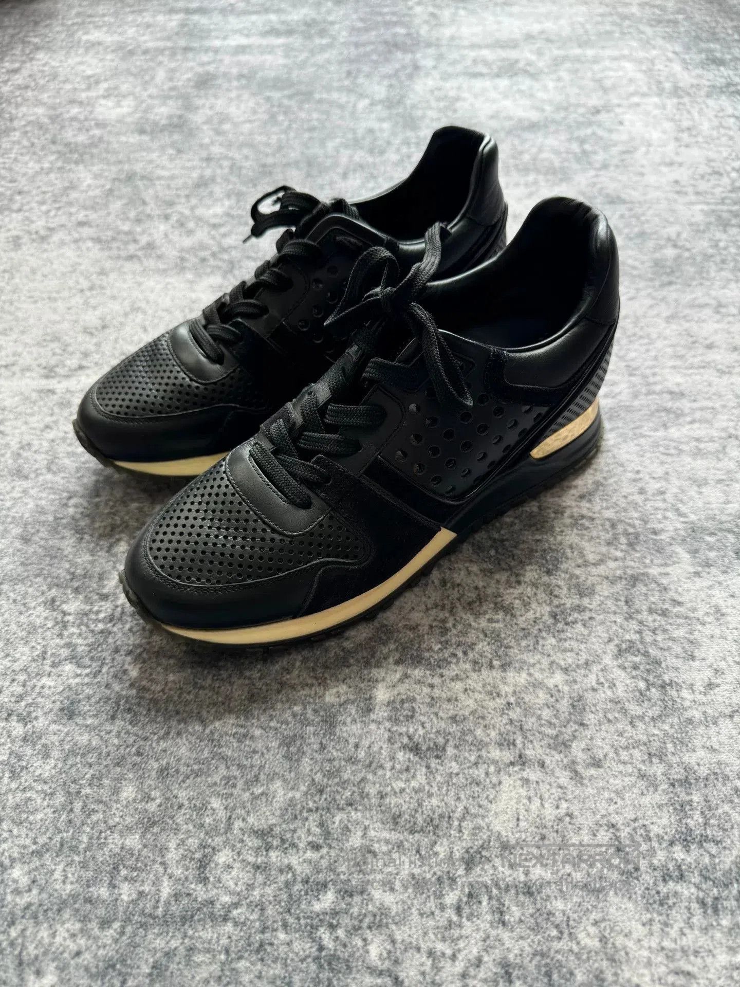 Louis Vuitton Louis Vuitton Black Gold Sneakers. Size US 4.5 / IT 34.5 - 2 Thumbnail