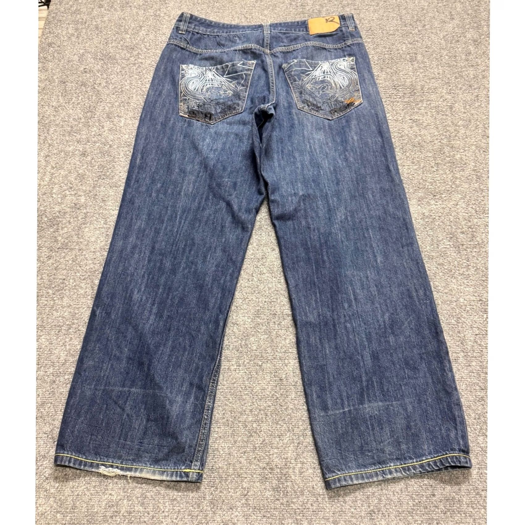 Rocawear Rocawear Jeans Wide-Leg 38x30 Distressed Light Wash Embroidered Men Size US 38 / EU 54 - 3 Thumbnail
