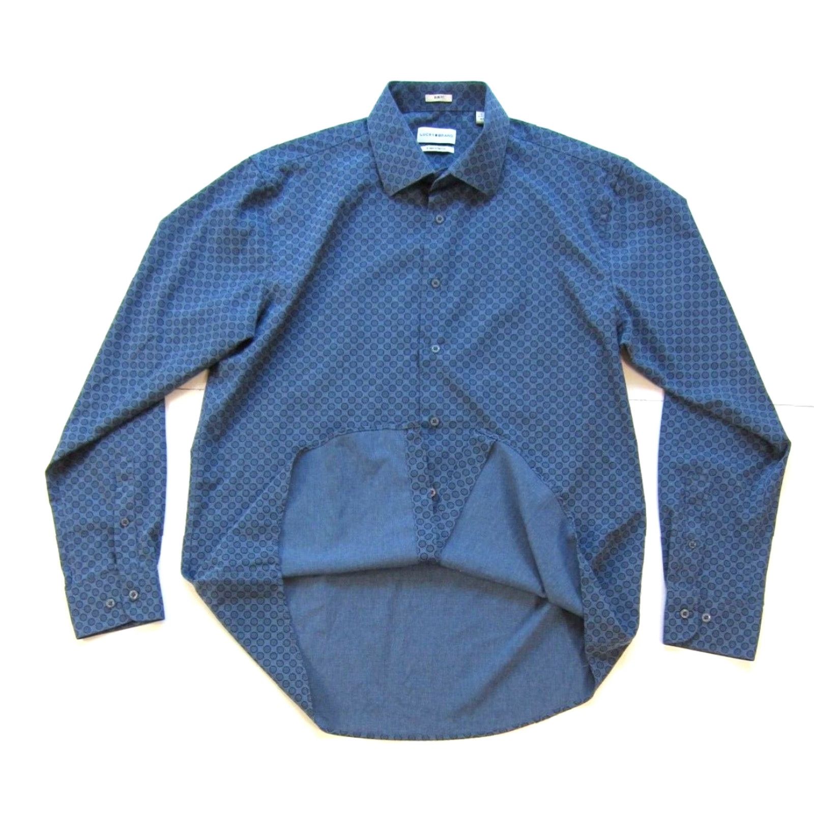 Lucky Brand Lucky Brand Shirt Men L 4 Way Stretch Blue Polka Dot Button Long Sleeve Slim Fit Size US L / EU 52-54 / 3 - 3 Thumbnail