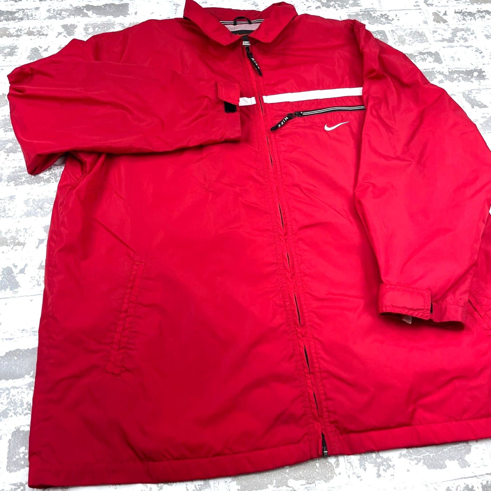 Nike VINTAGE Nike Jacket Men XL Red Windbreaker Full Zip Y2K 2000s Sports Logo Zipper Pockets All Seasons Regular Mens Size US XL / EU 56 / 4 - 7 Thumbnail