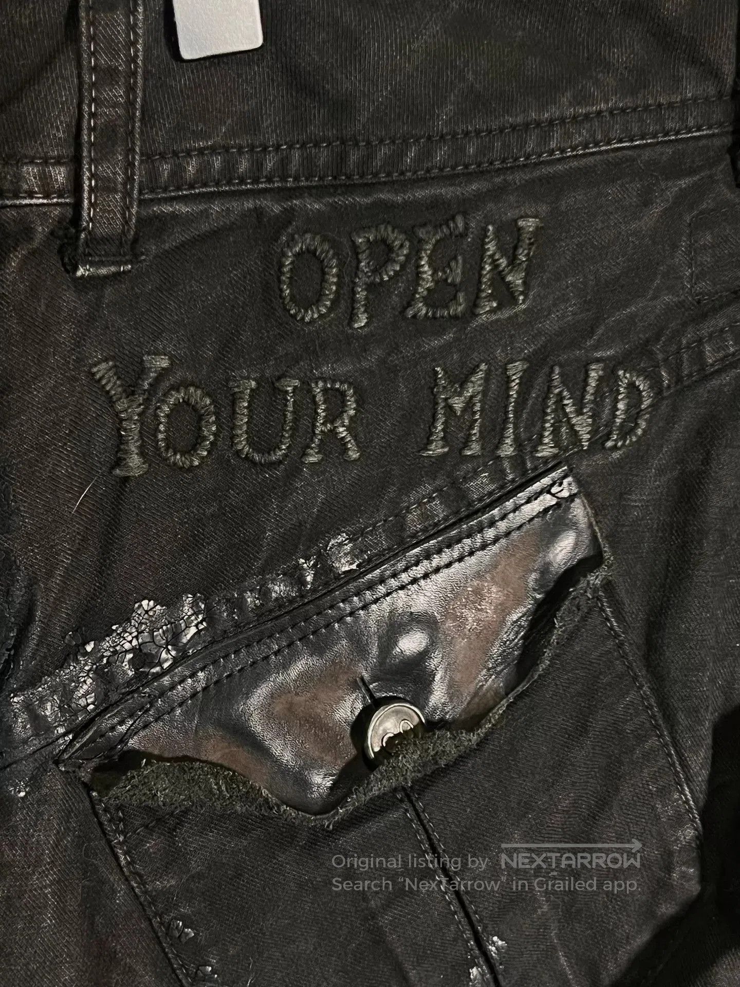 Japanese Brand embroidered denim pants with patchwork details. Size US 36 / EU 52 - 8 Thumbnail