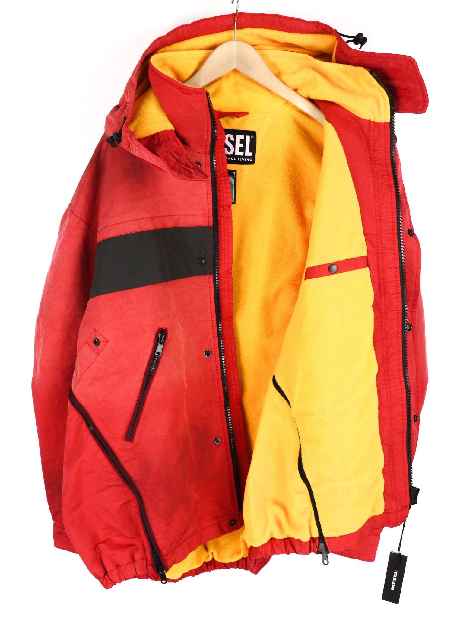 Diesel W-TRODD XL Oversized Fleece Lined Hooded Zip Jacket 40063 Size US XL / EU 56 / 4 - 4 Thumbnail