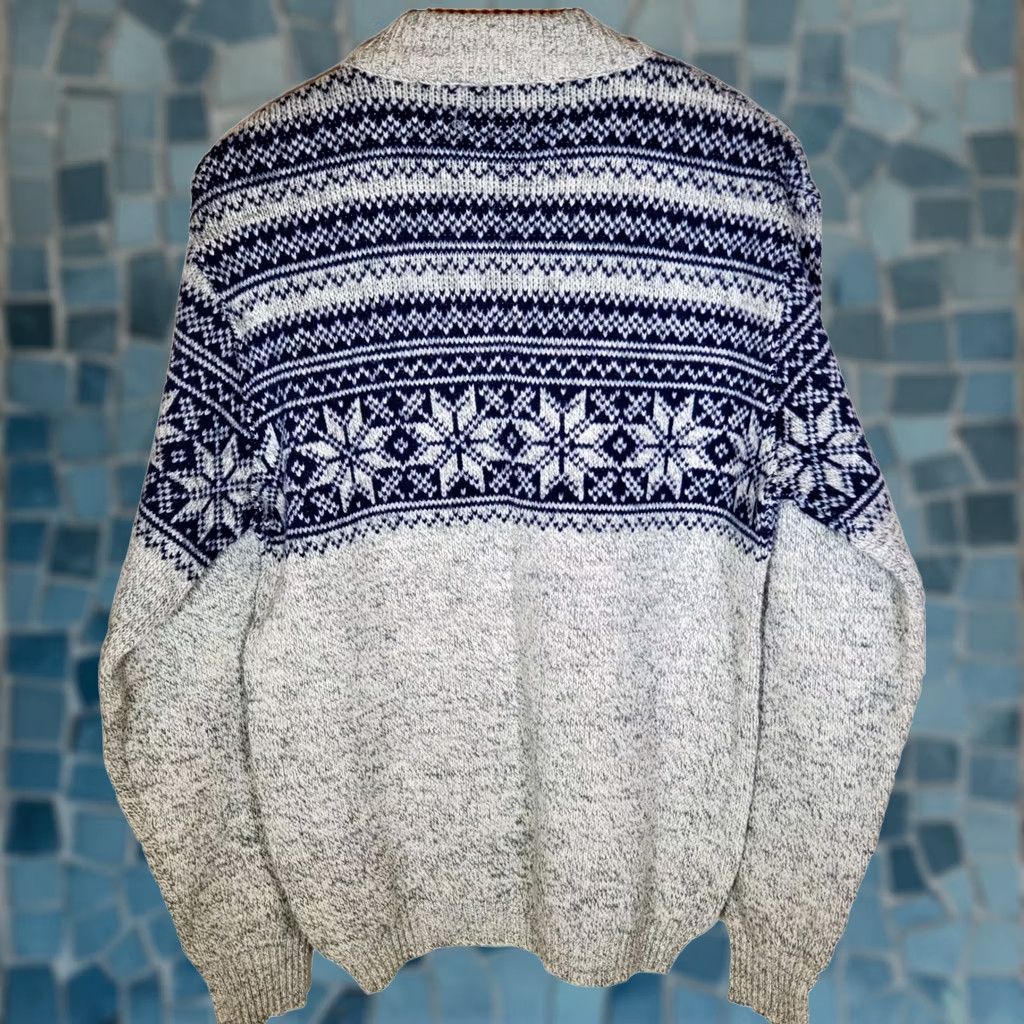Barbour VTG Barbour's Canton NY Heavyweight Crew Neck Sweater Heather Gray Navy Men's M Boardroom Casual Christmas 70s 80s Cable Knit Pullover Size US M / EU 48-50 / 2 - 1 Thumbnail