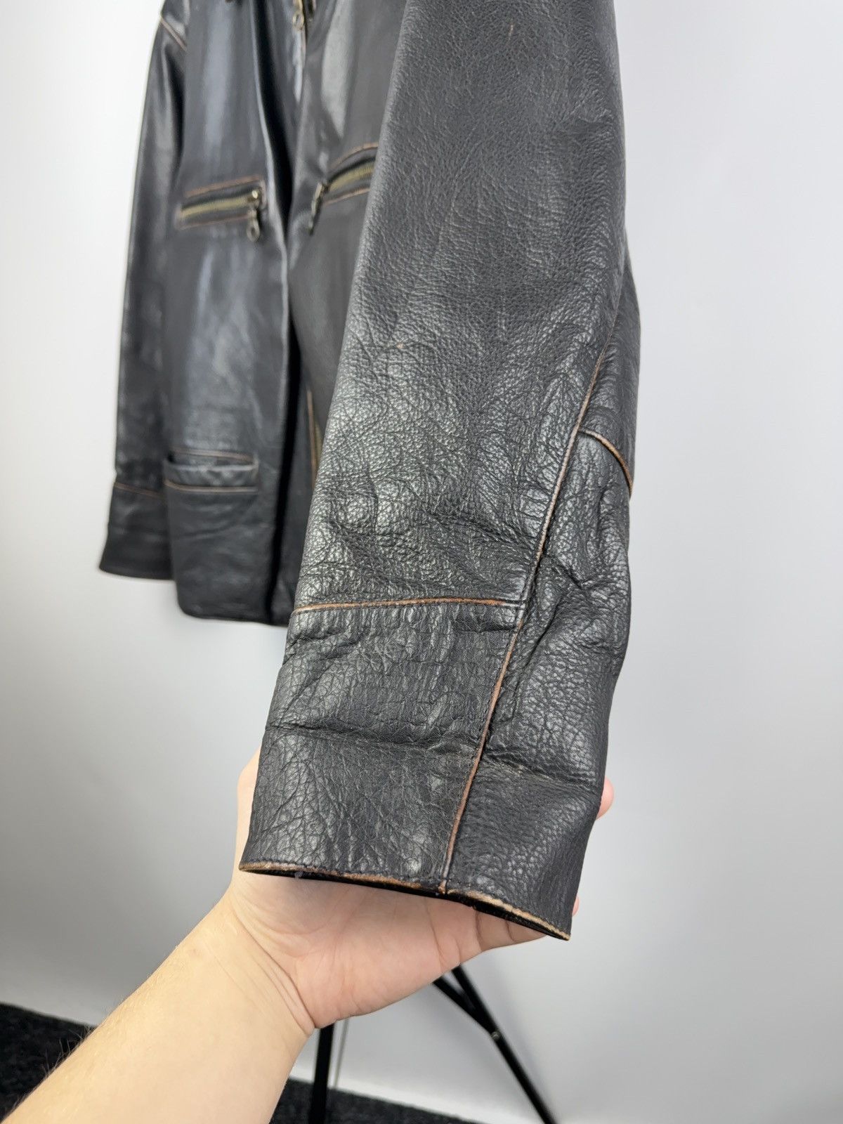 Vintage Rare Vintage Gipsy Real Leather Bikers Jacket Avant Garde Size US M / EU 48-50 / 2 - 5 Thumbnail