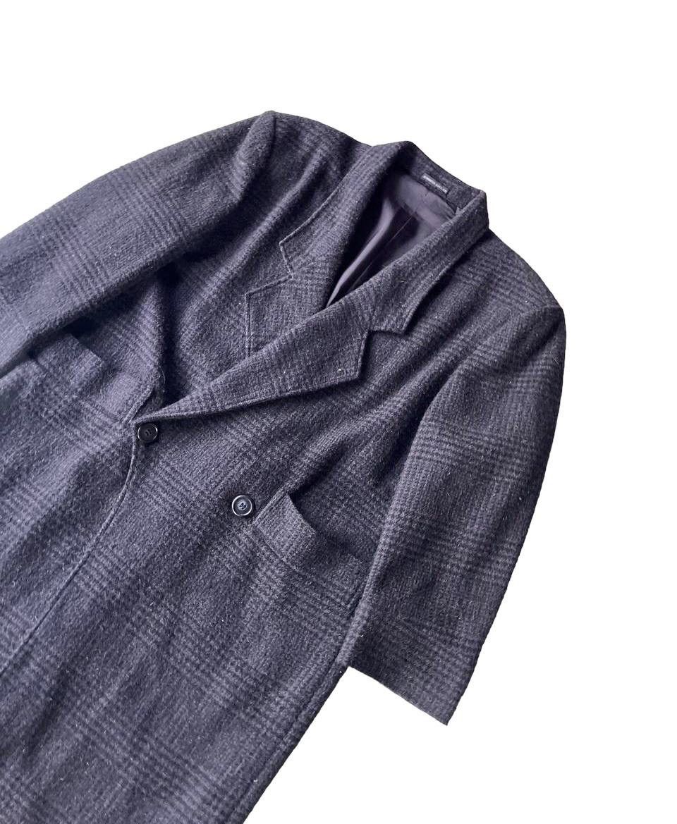 Japanese Brand Jennifer Auclaire Dark Grey Plaid Wool Coat Cropped Sleeves Size US M / EU 48-50 / 2 - 6 Thumbnail