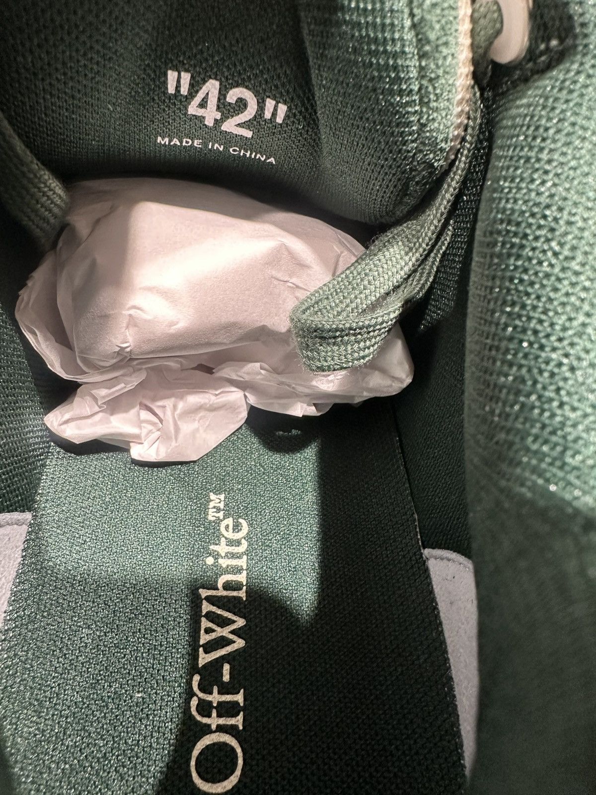 Off-White OFF-WHITE - Out of Office Suede Jet Green Ecru Sneakers Size US 9 / EU 42 - 6 Thumbnail