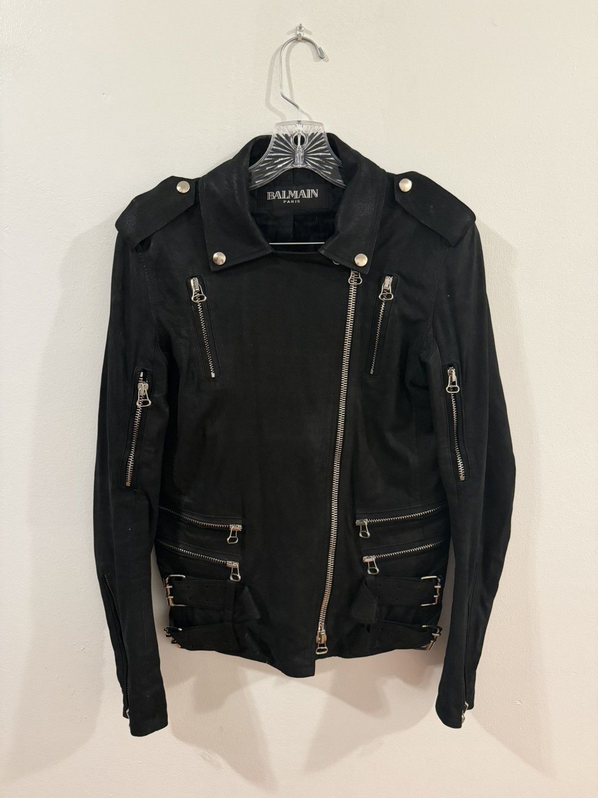 Balmain FW09 Balmain Double Belted Blistered Lambskin Biker Jacket Size US S / EU 44-46 / 1 - 2 Thumbnail