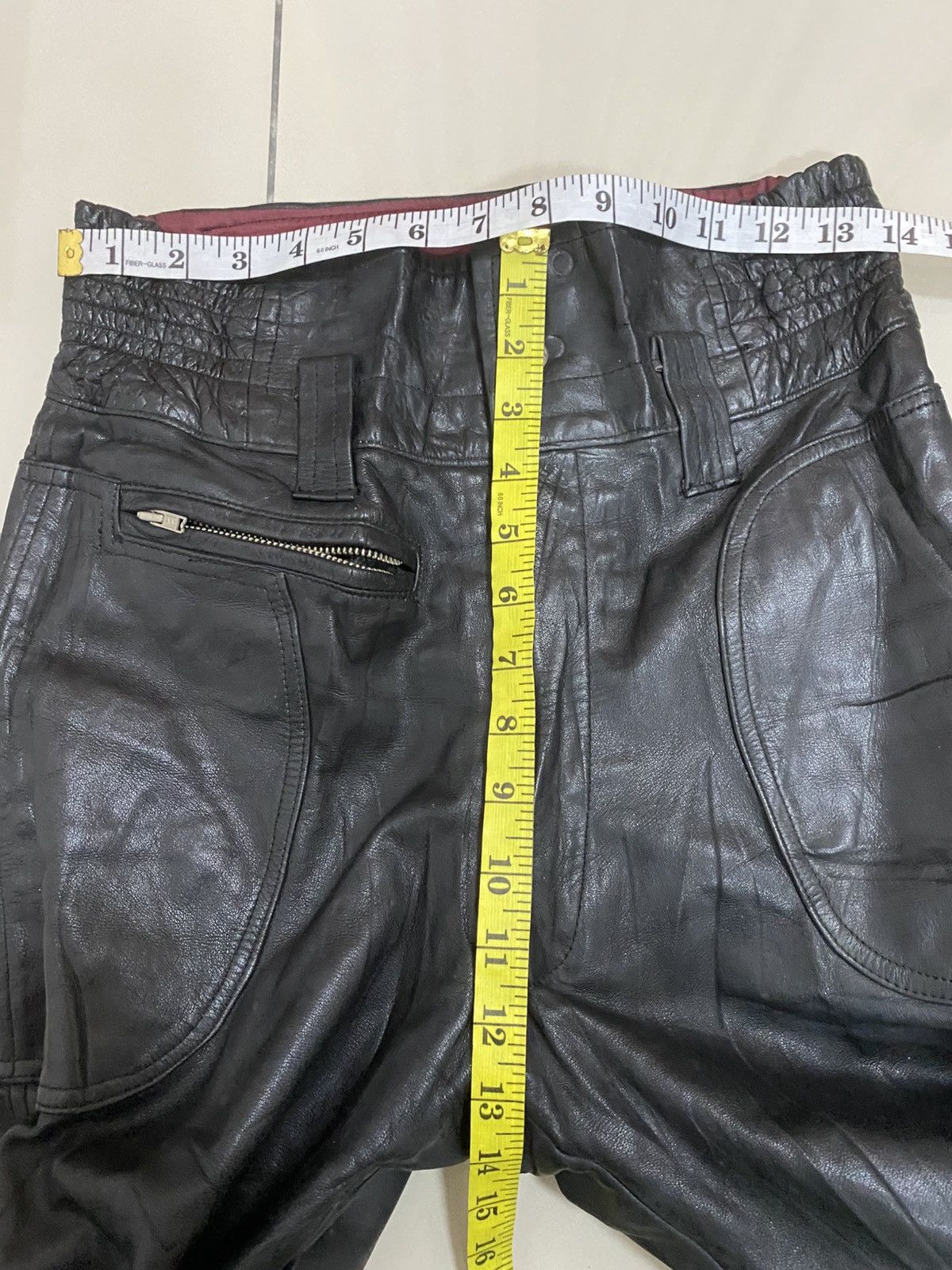 Japanese Brand × Leather × Vintage 90s VTG KUSHITANI HAMAMATSU LEATHER BIKER PANTS Size US 30 / EU 46 - 7 Thumbnail