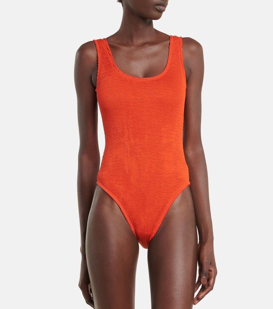 Bottega Veneta BOTTEGA VENETA crinkle orange one piece swimsuit Size Large Size 30" / US 8 / IT 44 - 1 Thumbnail