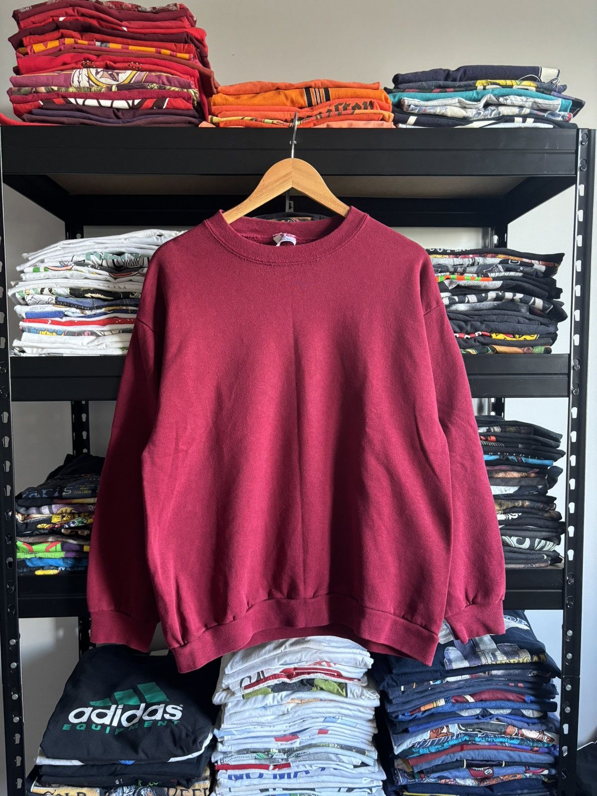Vintage 90s TEEJAYS BOXY BLANK RED SWEATSHIRT CREWNECK / MADE IN USA Size US XL / EU 56 / 4 - 1 Thumbnail