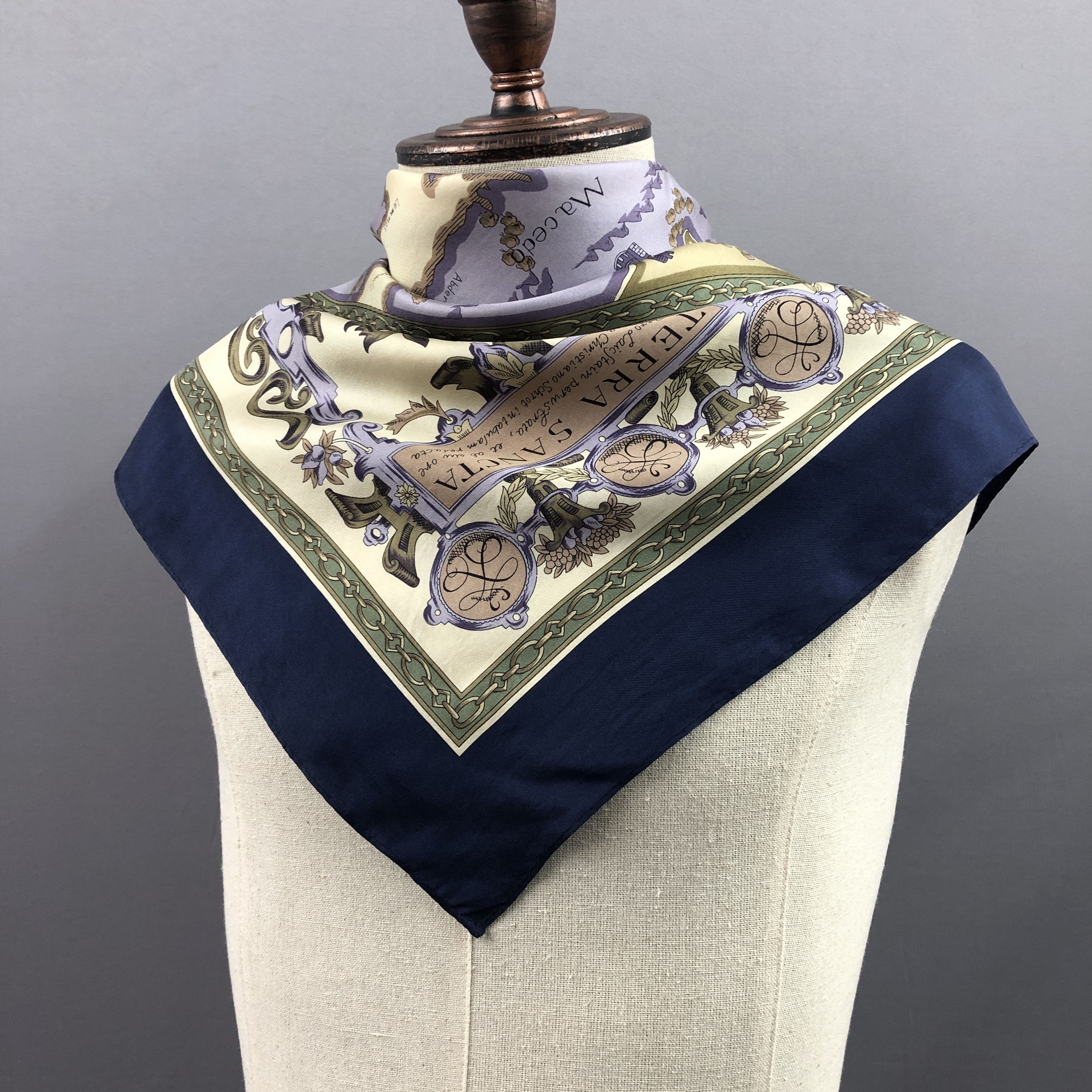 Other × Vintage Vintage Latin World Maps SILK Scarf Twill Stole Wraps Scarve Size ONE SIZE - 4 Thumbnail