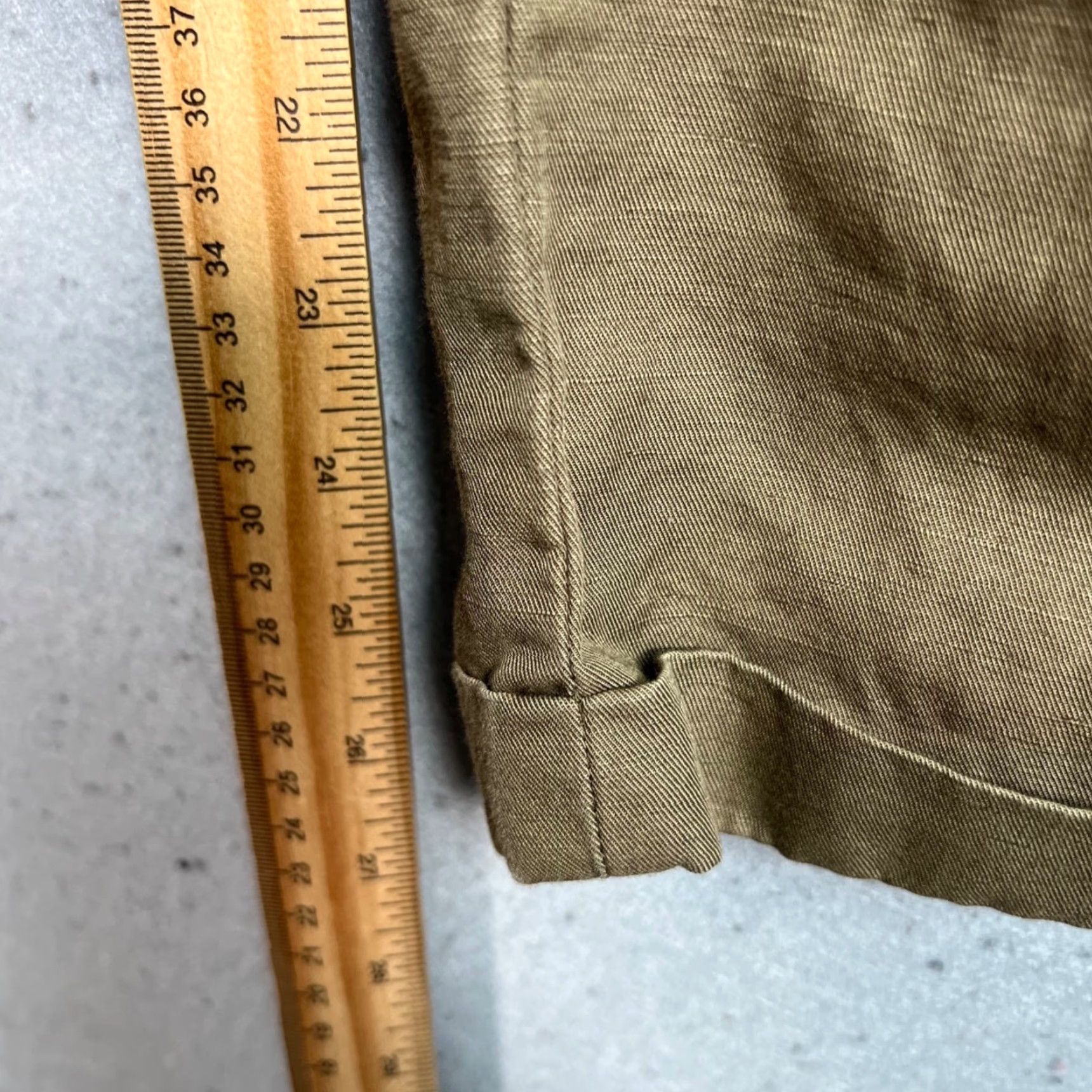 Allsaints AllSaints Mens Size 28 Pleated Tapered Tan Cotton/Linen Blend Chino Pants Size US 28 / EU 44 - 7 Thumbnail