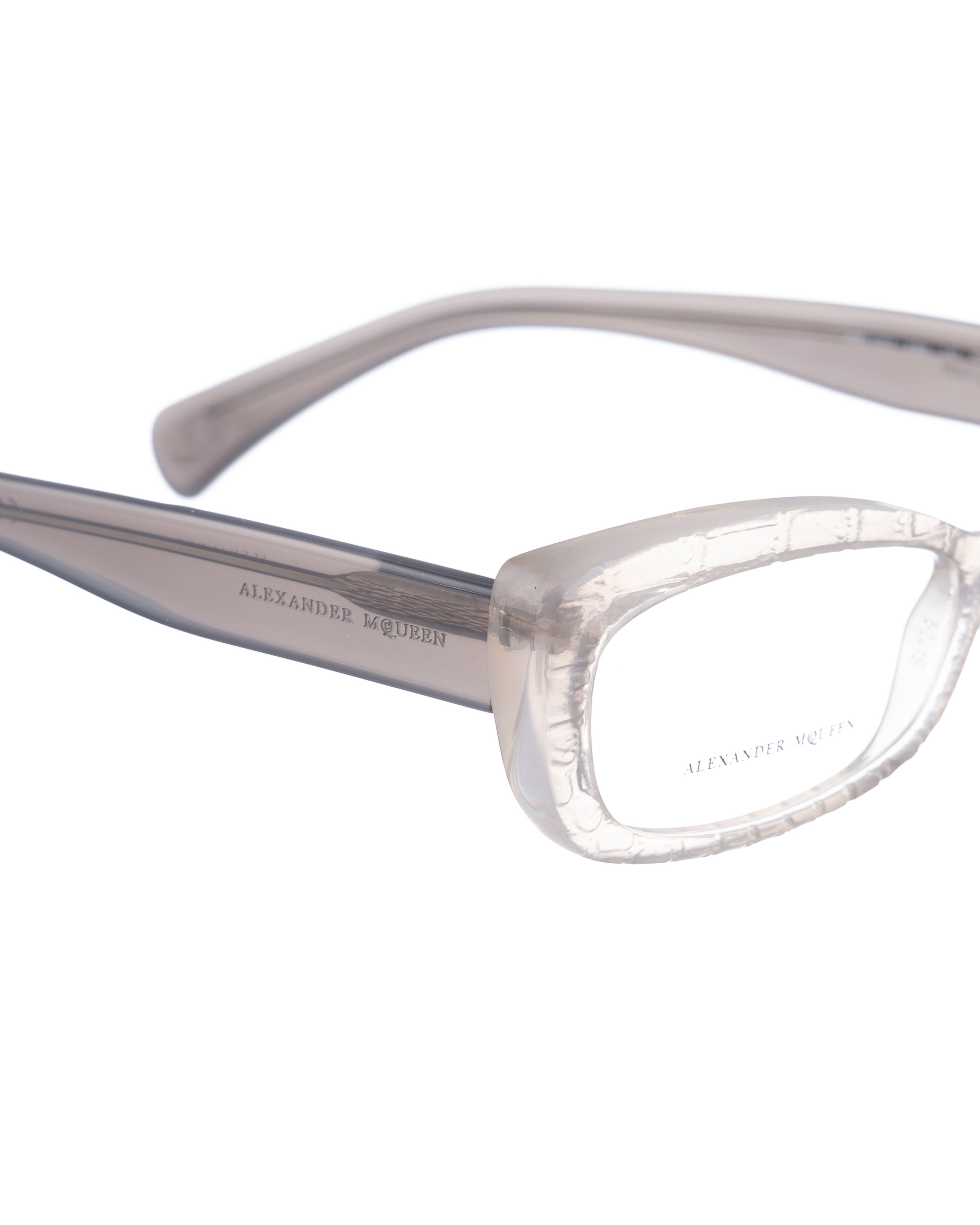 Alexander McQueen Alexander McQueen '90s Transparent Grey Cat Eye Glasses Size ONE SIZE - 3 Thumbnail