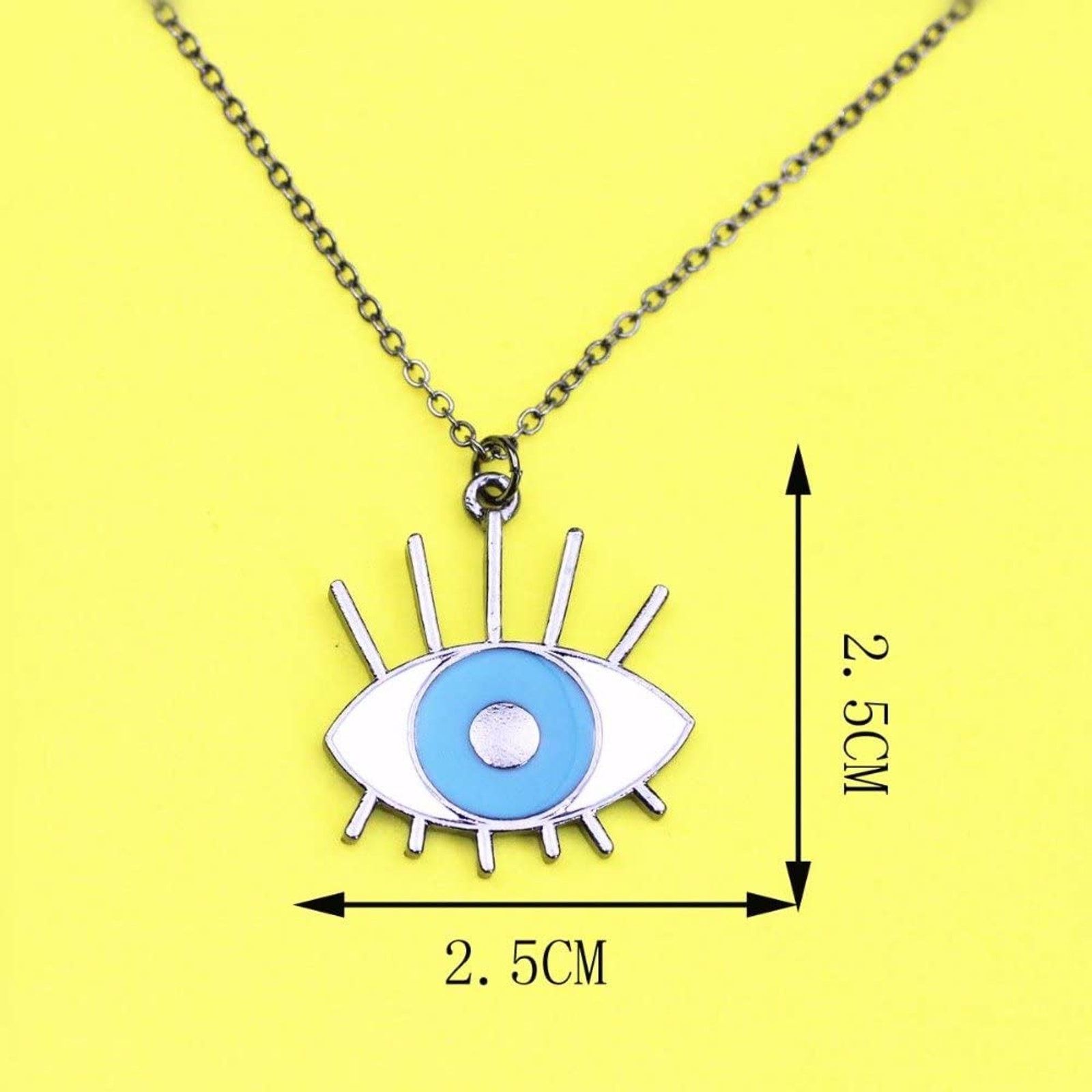 & Other Stories Eye with Blue and Black and Four Lashes Charm Necklace Size ONE SIZE - 2 Thumbnail