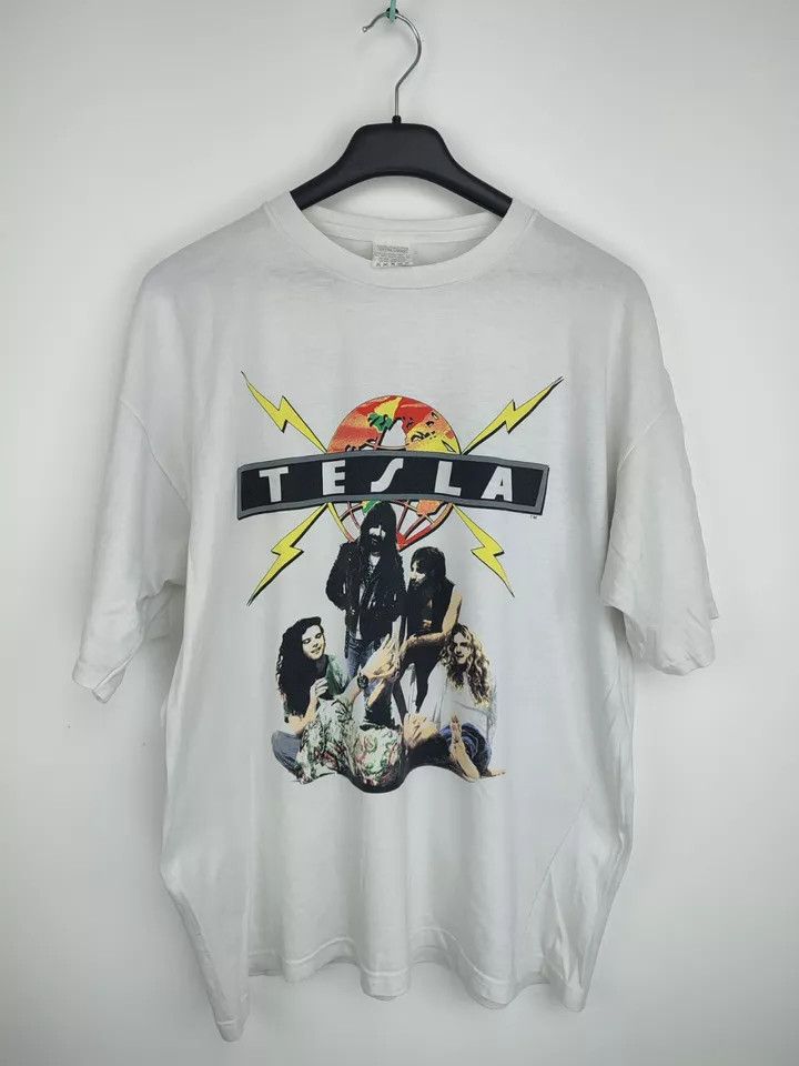Vintage Vintage Tesla Psychotic European Tour 1991 t shirt Size US XL / EU 56 / 4 - 1 Thumbnail