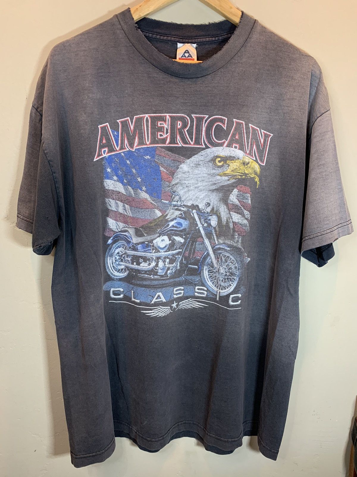 Vintage *RARE* Vintage 90s American Classic Smoked Faded Biker Shirt Size US XL / EU 56 / 4 - 1 Thumbnail