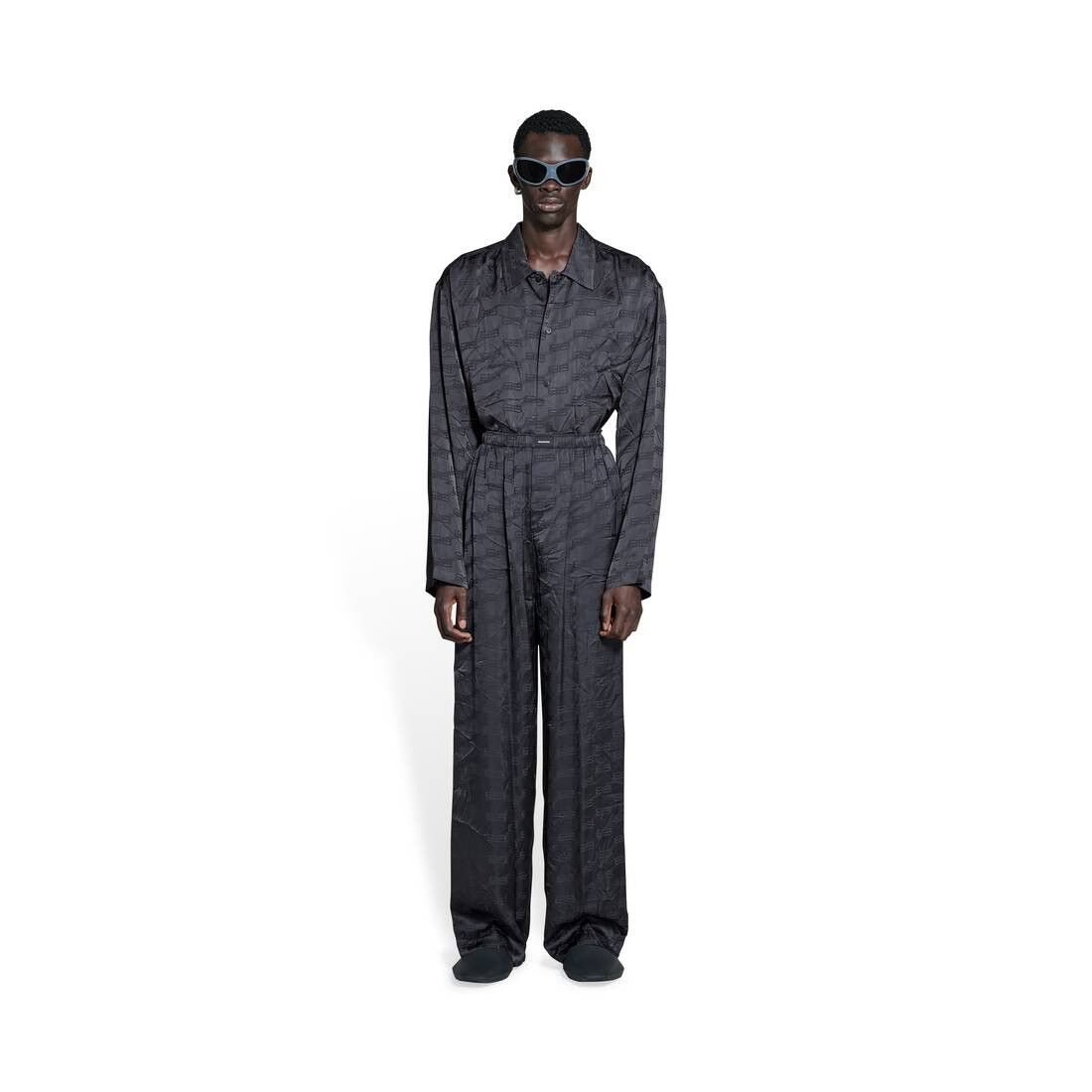 Balenciaga o1bcso1str1025 BB Monogram Jacquard Pyjama Pants in Black Size US 32 / EU 48 - 2 Thumbnail
