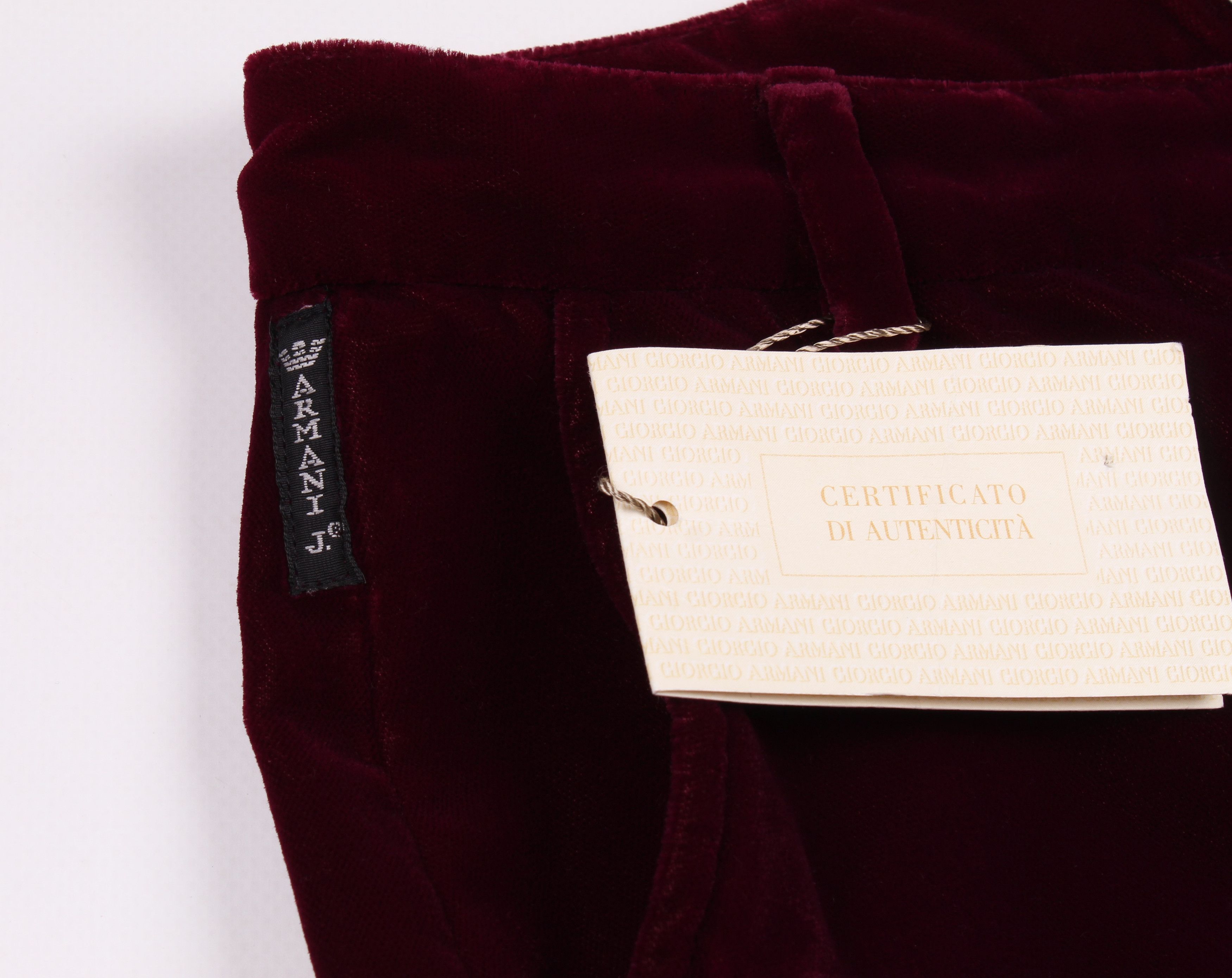 Armani × Giorgio Armani × Vintage Vntg Armani Jeans 90's Velour Velvet Pants Trousers Size 28" / US 6 / IT 42 - 4 Thumbnail