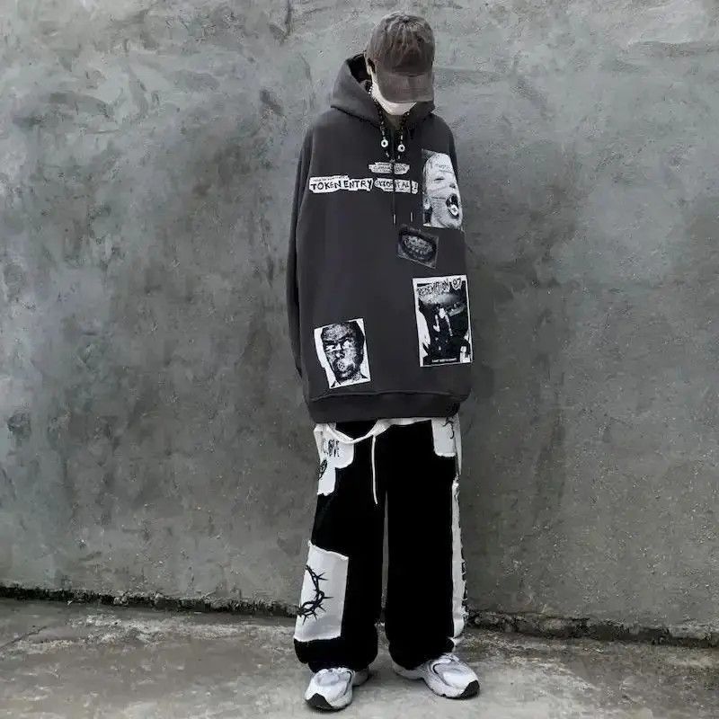 Japanese Brand Gothic Punk Cargo Pants Anime Patch Pants Size US 32 / EU 48 - 3 Thumbnail
