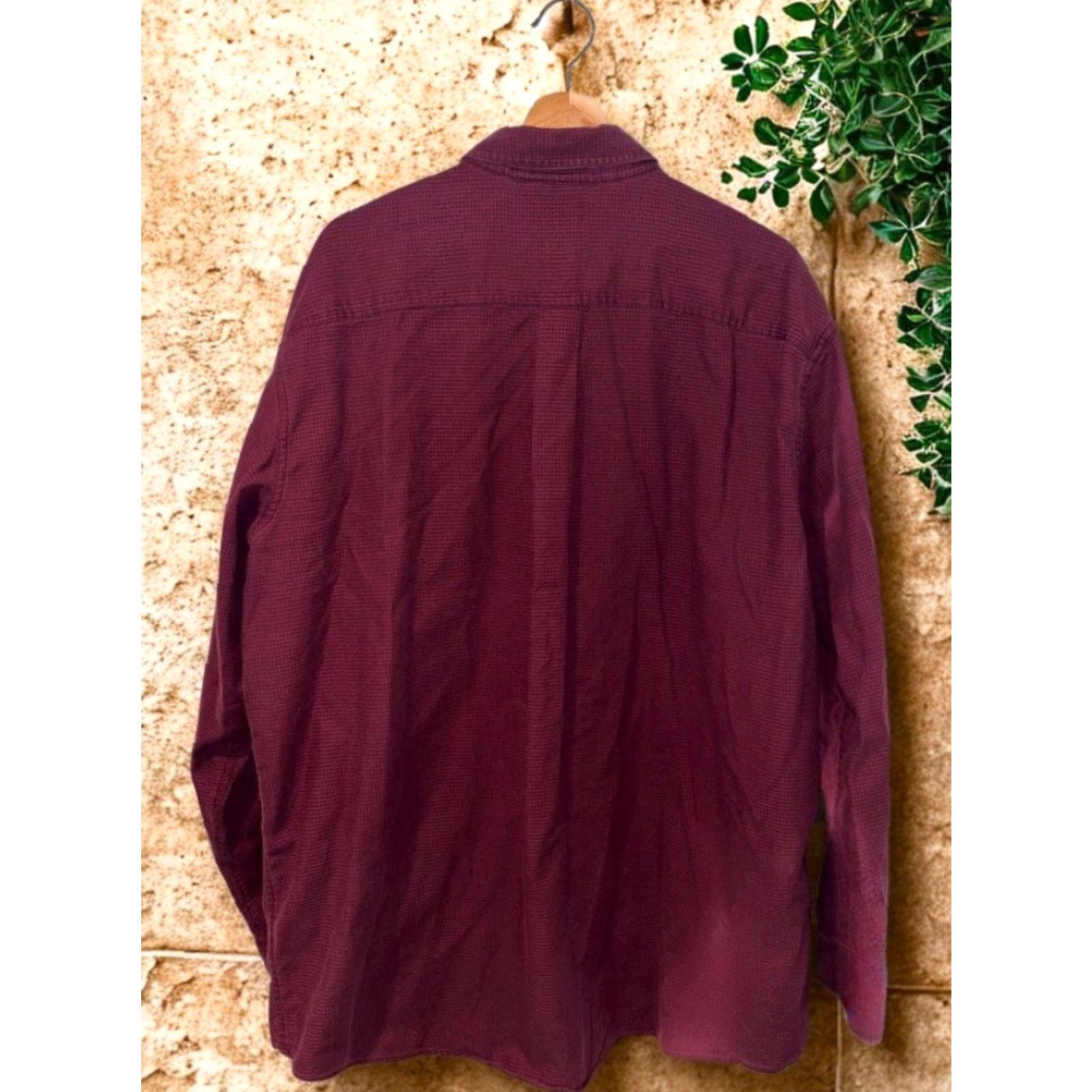 Vintage L.L. Bean Wicked Good Flannel Shirt Mens XL Tall Burgundy Red Houndstooth Button-Down Pocket Classic Outdoor Size US XL / EU 56 / 4 - 7 Thumbnail